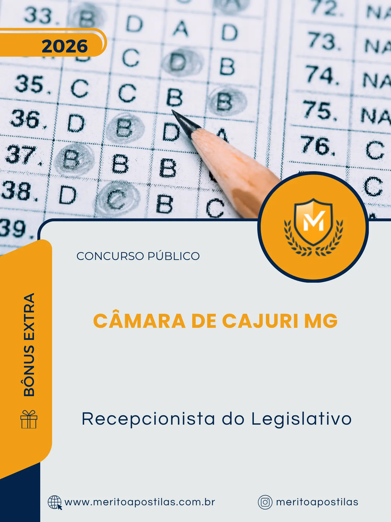 Apostila Recepcionista do Legislativo Câmara de Cajuri MG 2026