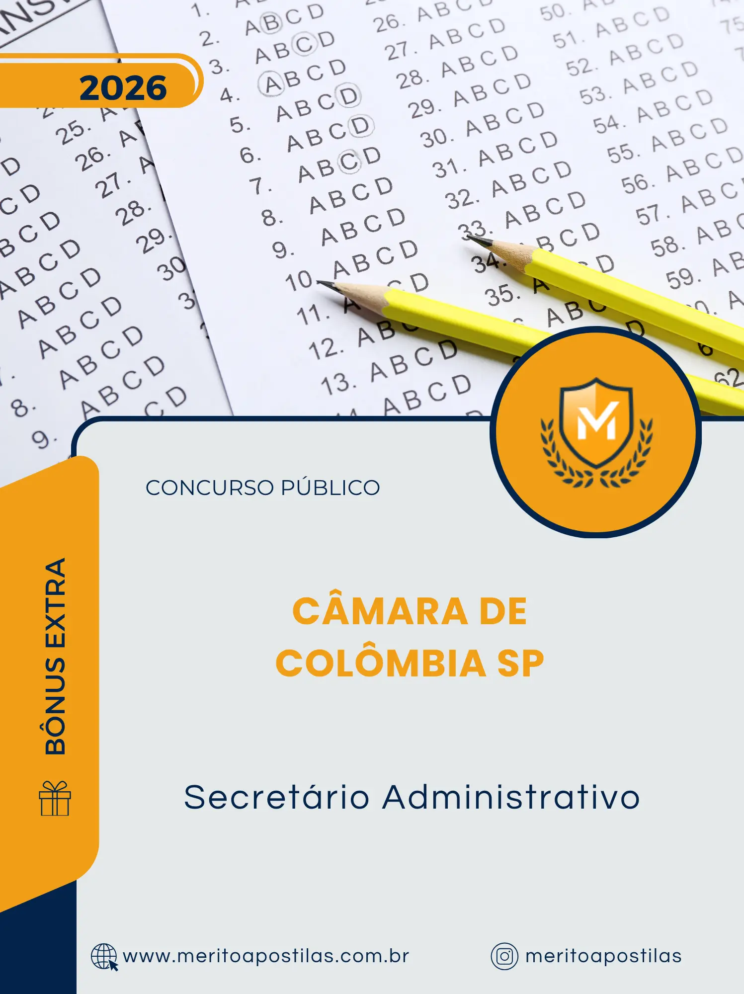 Apostila Secretário Administrativo Câmara de Colômbia SP 2026