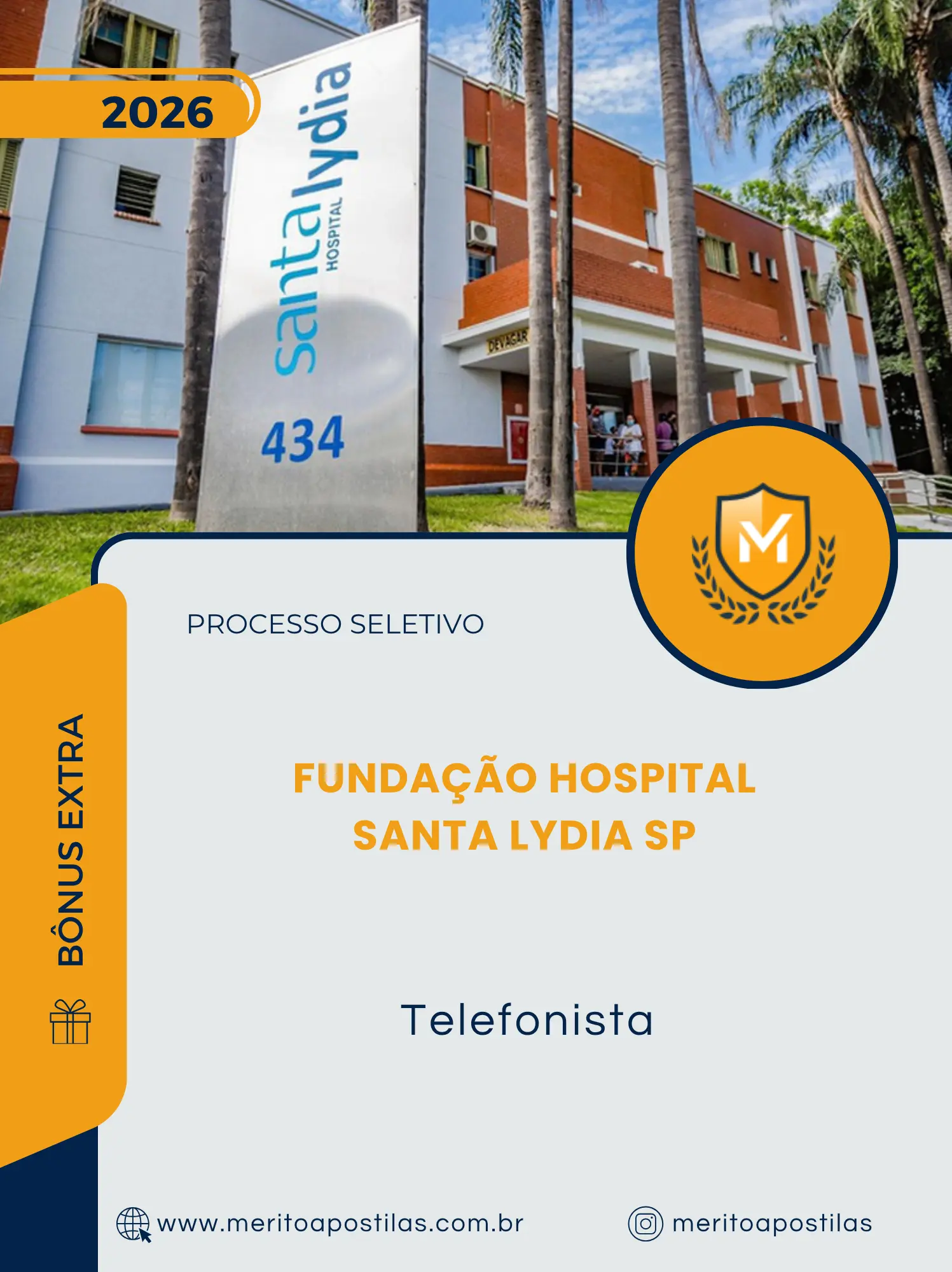 Apostila Telefonista Processo Seletivo Fundação Hospital Santa Lydia SP 2026
