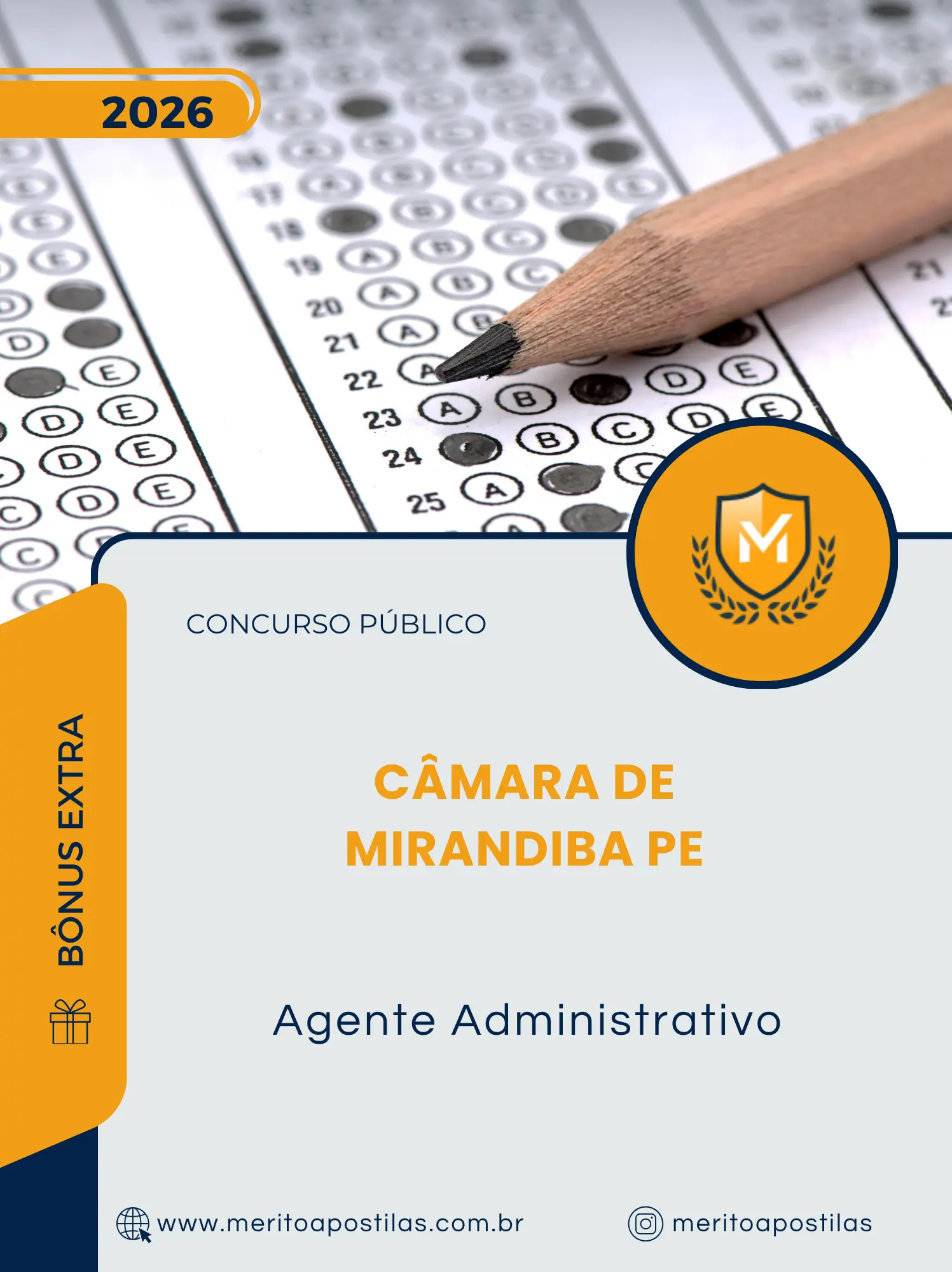 Apostila Agente Administrativo Câmara de Mirandiba PE 2026
