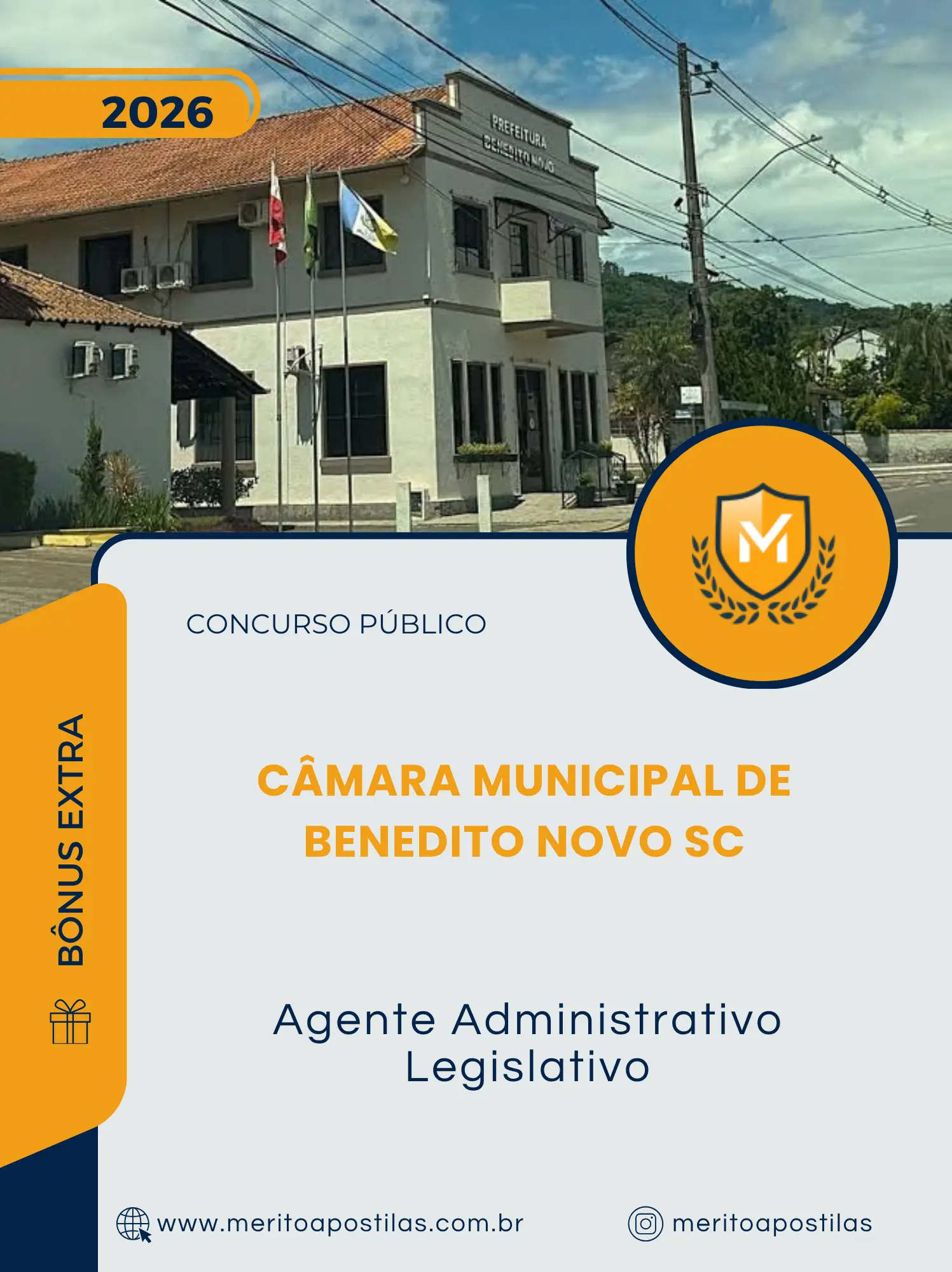 Apostila Agente Administrativo Legislativo Câmara Municipal De Benedito Novo SC 2026