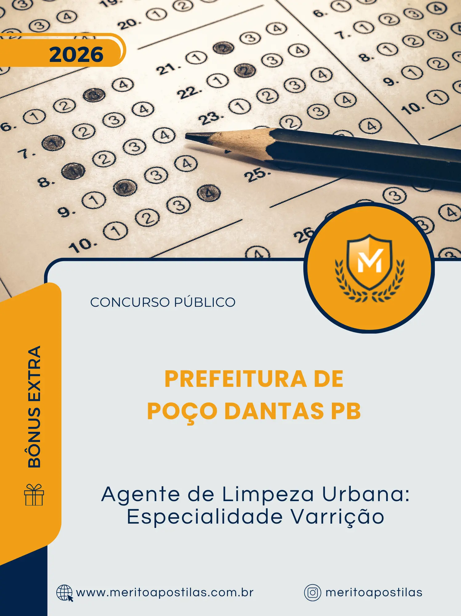 Apostila Agente de Limpeza Urbana Especialidade Varrição Prefeitura de Poço Dantas PB 2026
