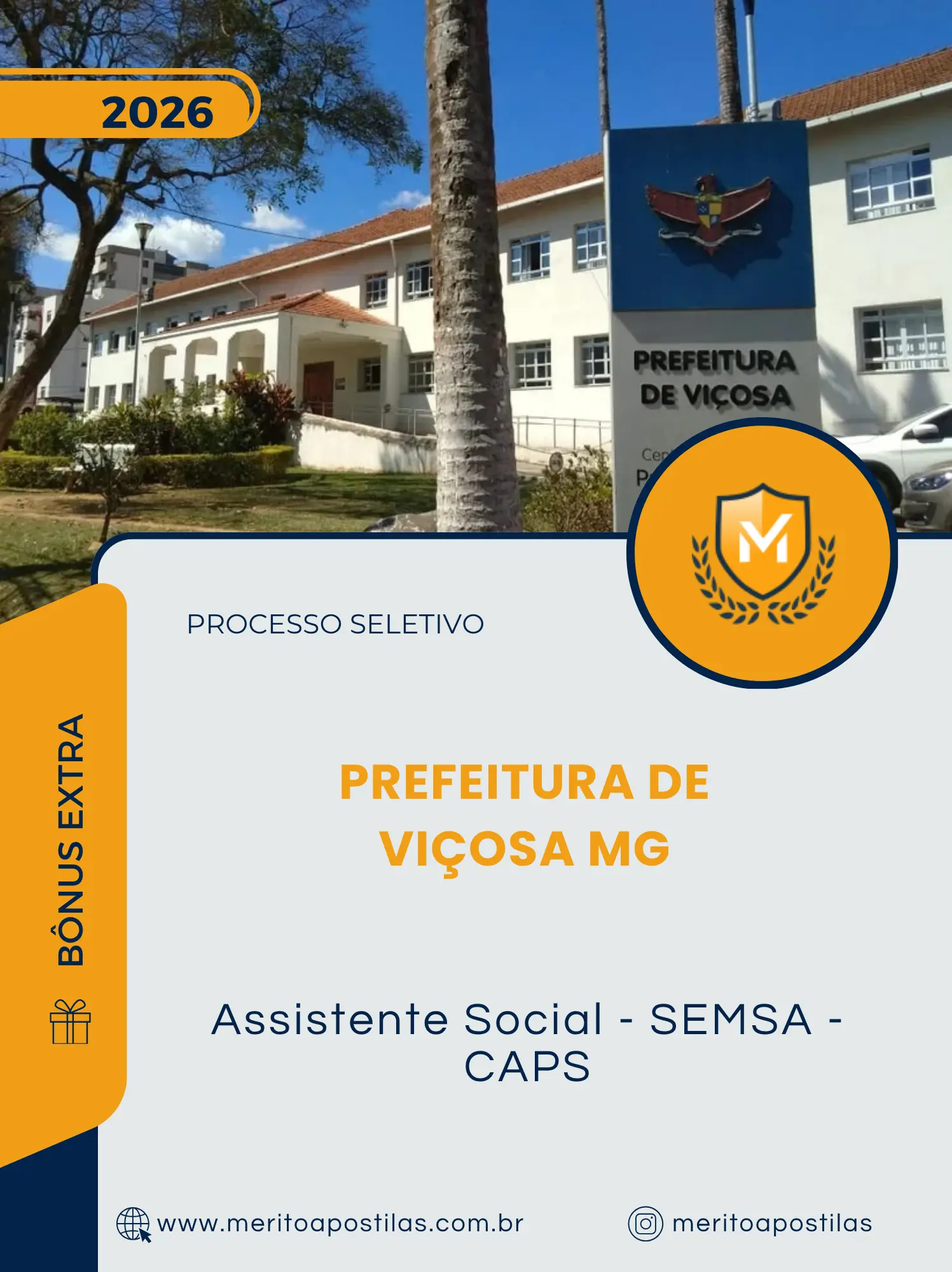 Apostila Assistente Social - SEMSA - CAPS Prefeitura de Viçosa MG 2026