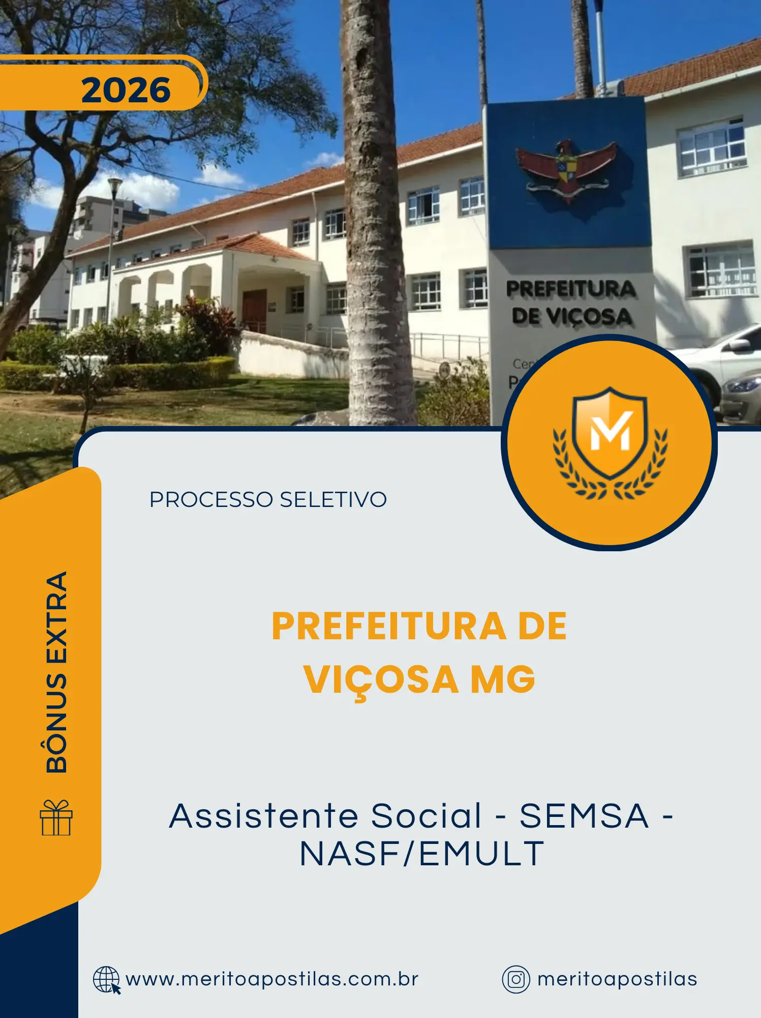 Apostila Assistente Social - SEMSA - NASF/EMULT Prefeitura de Viçosa MG 2026