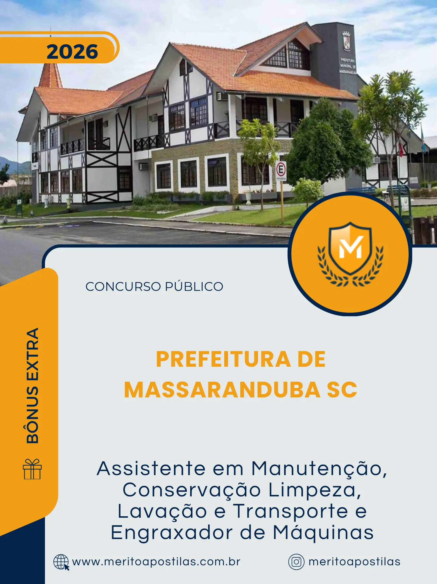 Apostila Assistente em Manutenção, Conservação Limpeza, Lavação e Transporte e Engraxador de Máquinas Prefeitura de Massaranduba SC 2026