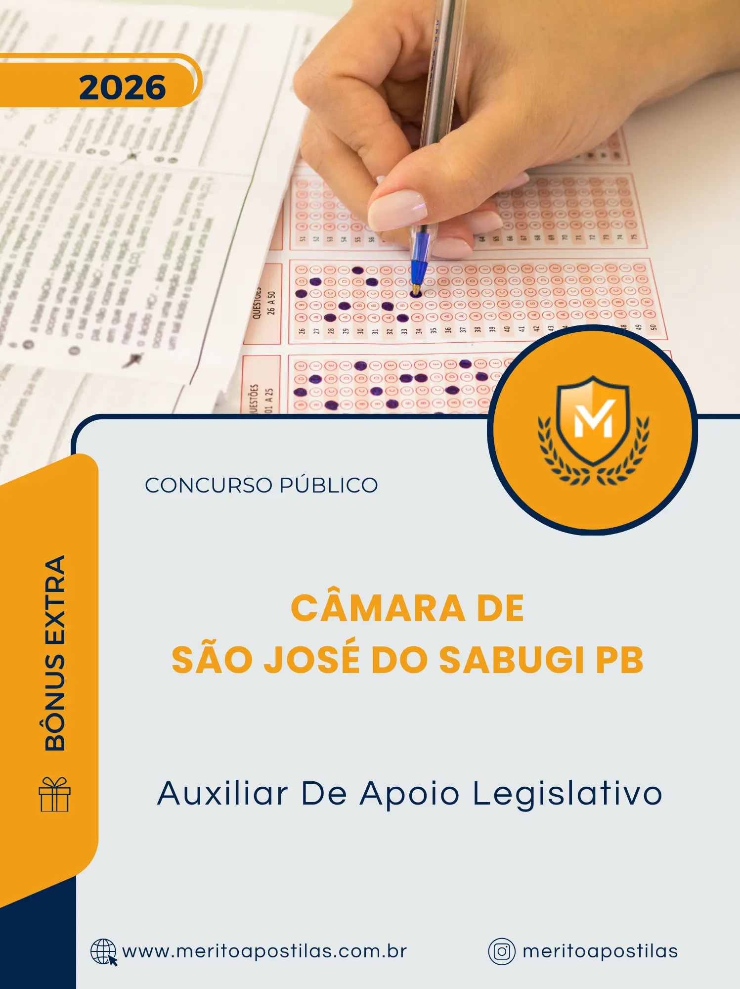 Apostila Auxiliar De Apoio Legislativo Câmara de São José do Sabugi PB 2026