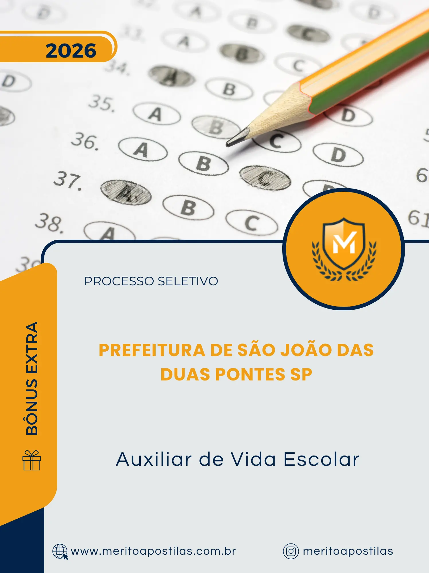 Apostila Auxiliar de Vida Escolar Prefeitura de São João das Duas Pontes SP 2026