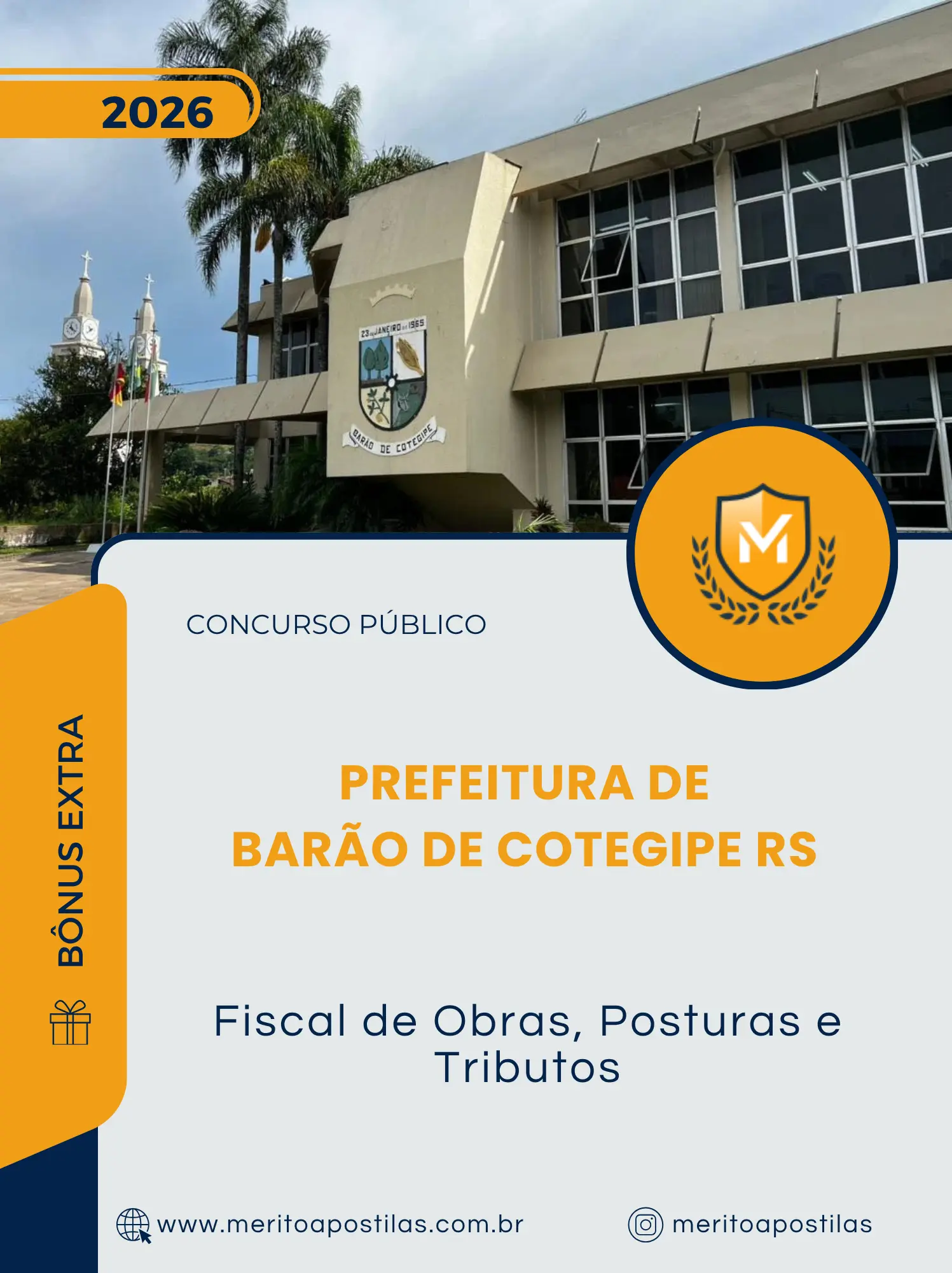 Apostila Fiscal de Obras Posturas e Tributos Prefeitura de Barão de Cotegipe RS 2026