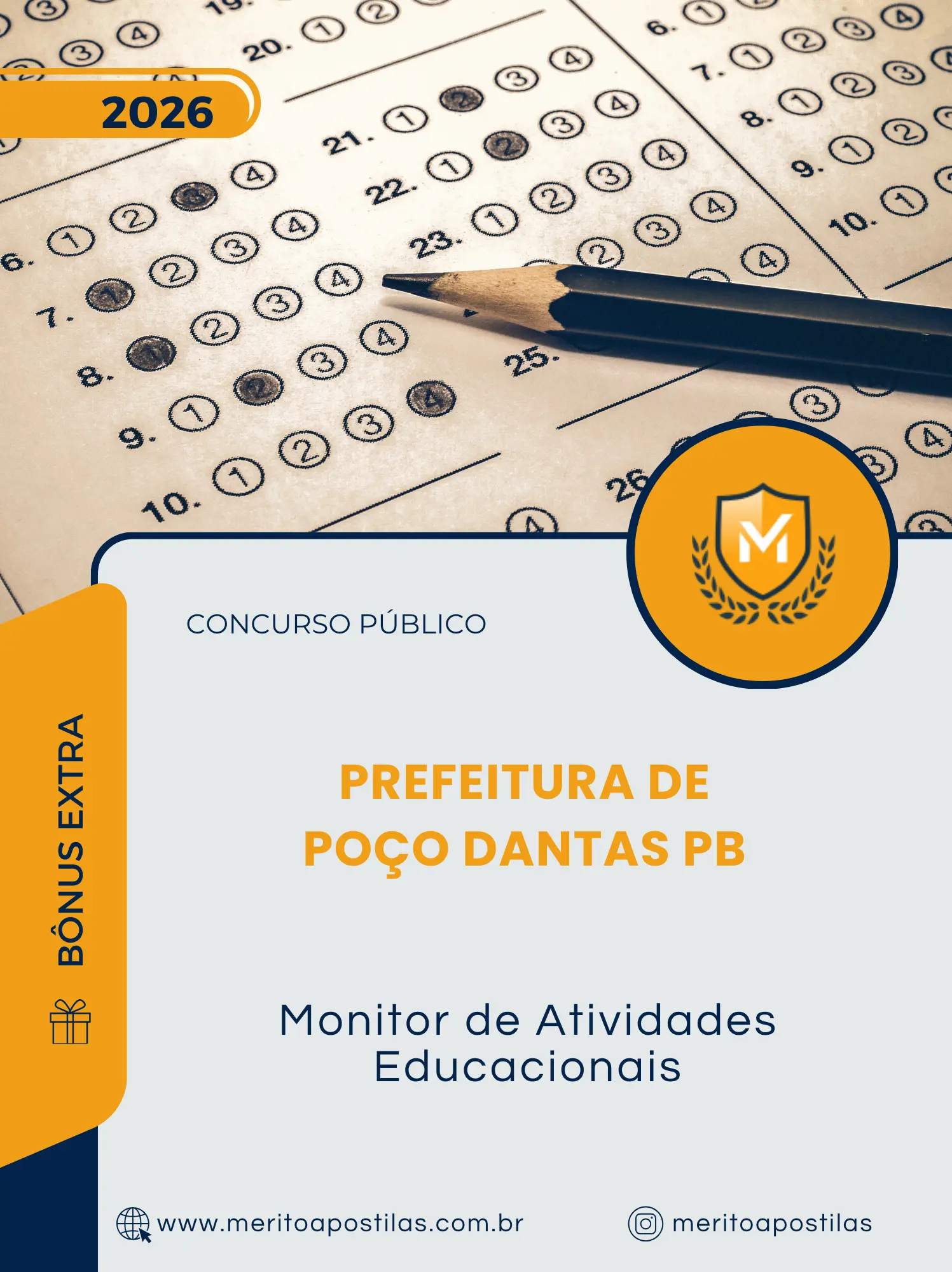 Apostila Monitor de Atividades Educacionais Prefeitura de Poço Dantas PB 2026