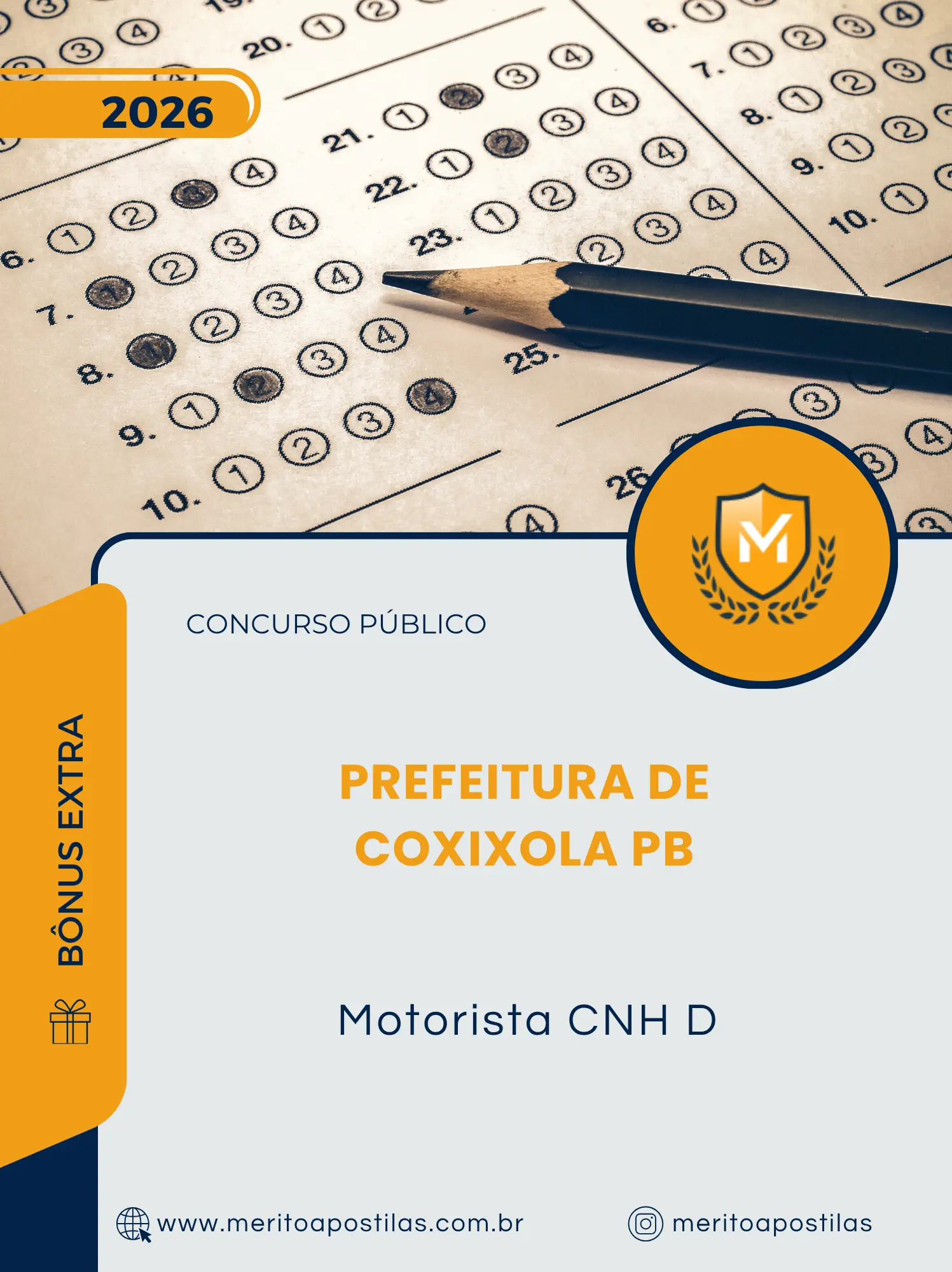 Apostila Motorista CNH D Prefeitura de Coxixola PB 2026
