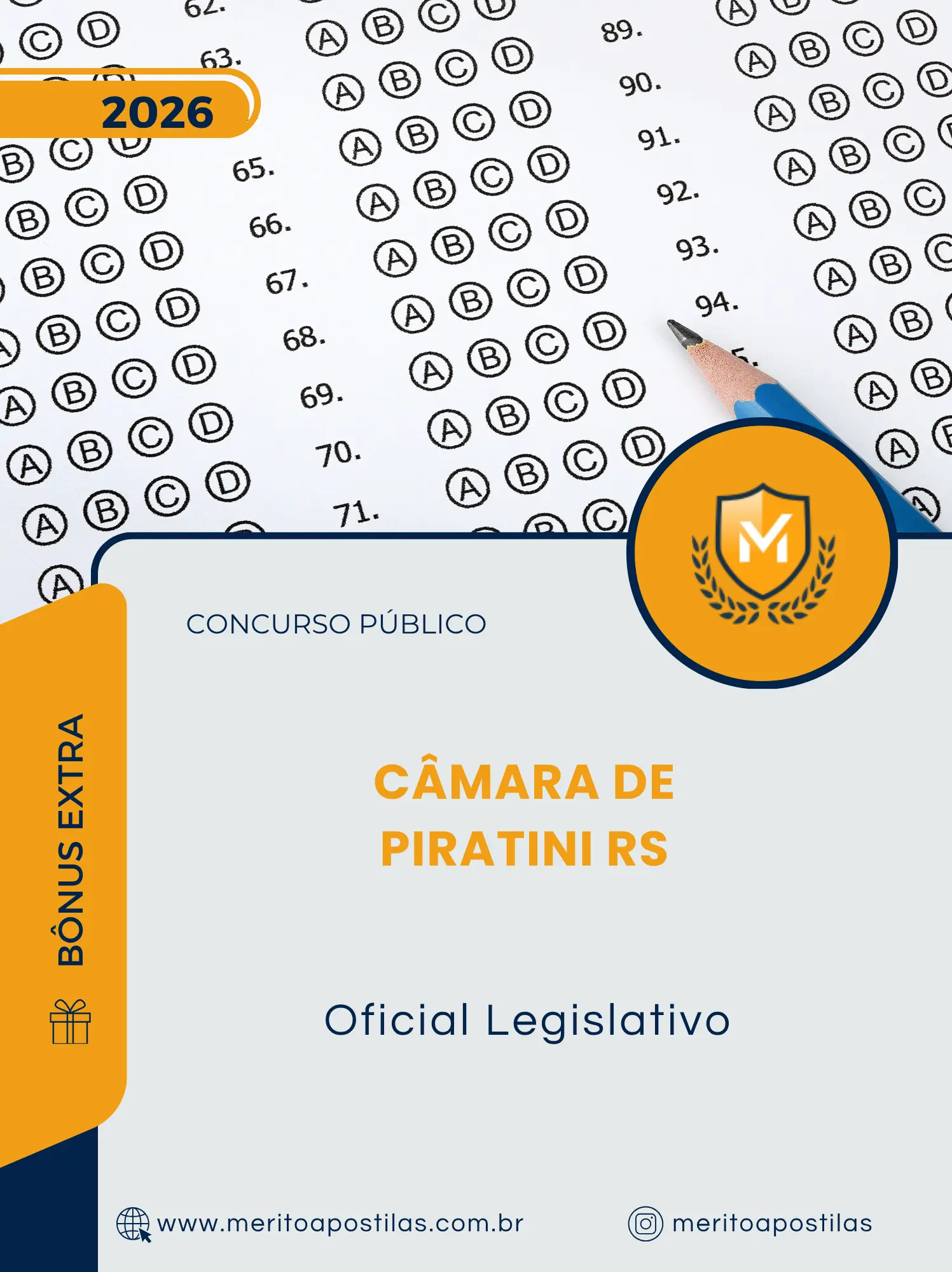 Apostila Oficial Legislativo Câmara de Piratini RS 2026