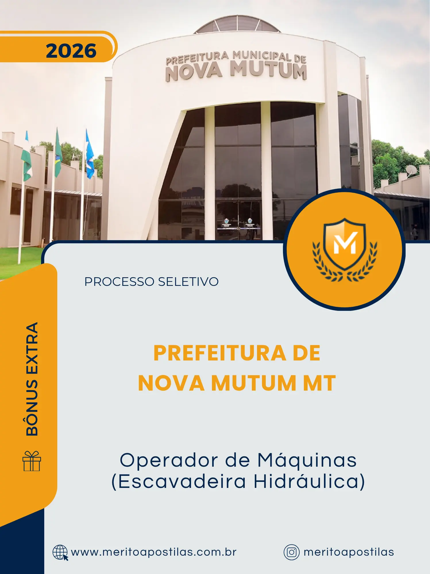 Apostila Operador de Máquinas Escavadeira Hidráulica Prefeitura de Nova Mutum MT 2026
