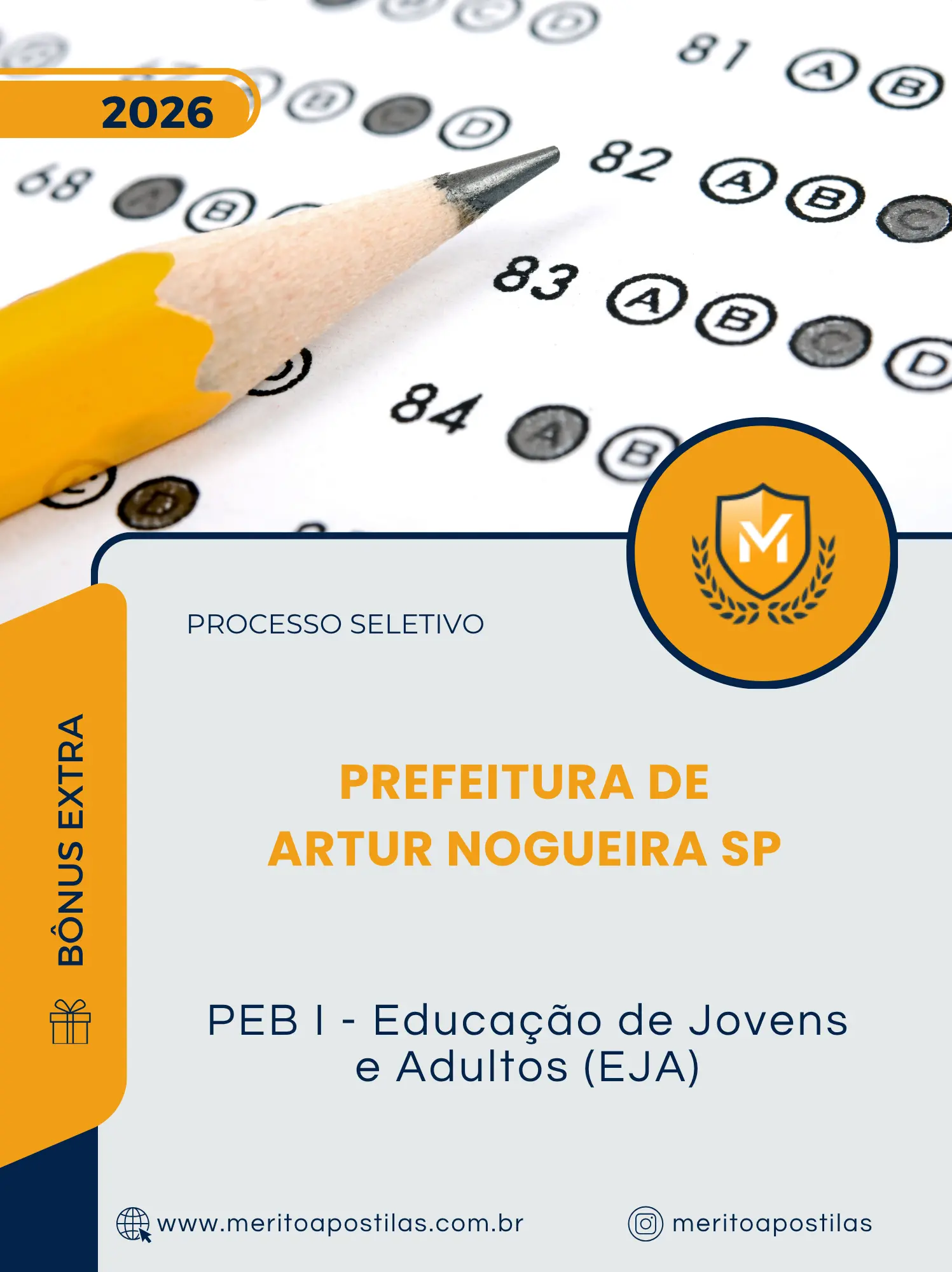 Apostila PEB I Educação de Jovens e Adultos EJA Prefeitura de Artur Nogueira SP 2026
