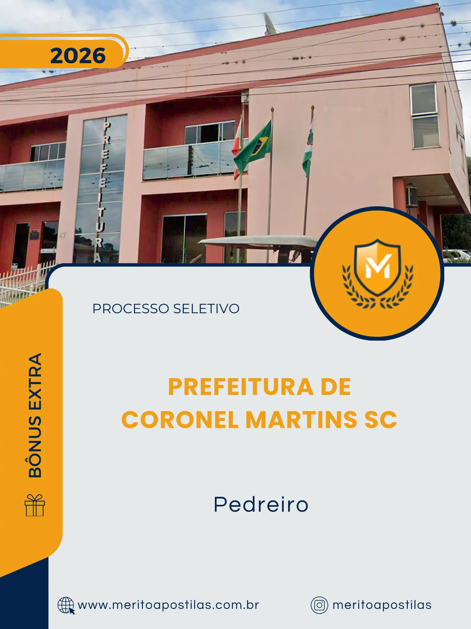 Apostila Pedreiro Prefeitura de Coronel Martins SC 2026