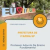 Apostila Professor Adjunto De Ensino Fundamental Prefeitura de Itapira SP 2026
