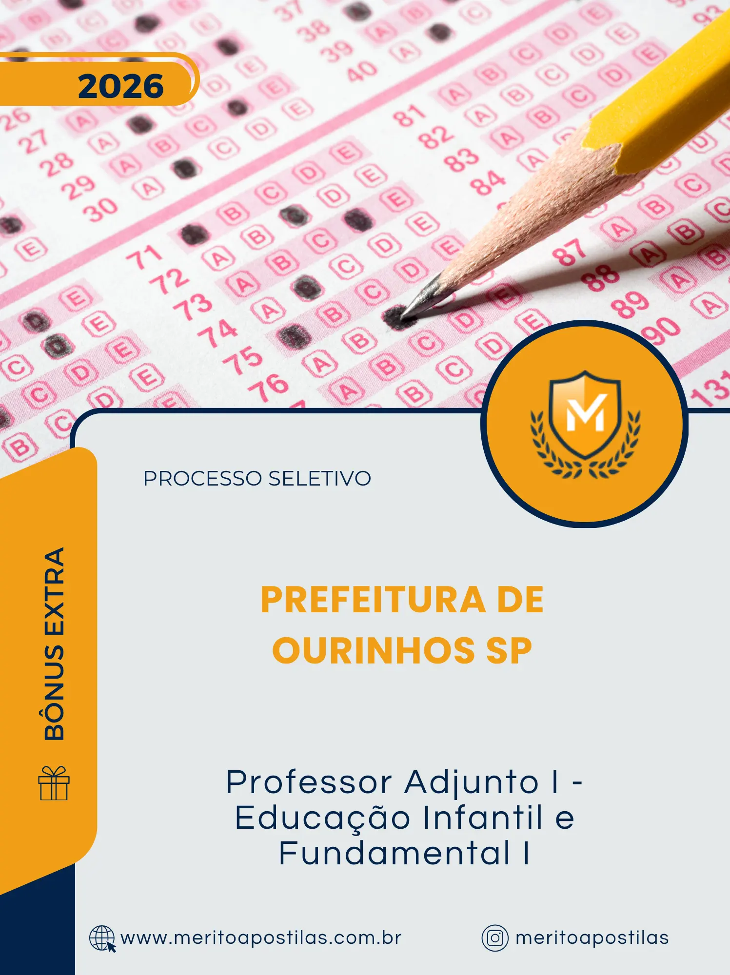 Apostila Professor Adjunto I Educação Infantil e Fundamental I Prefeitura de Ourinhos SP 2026