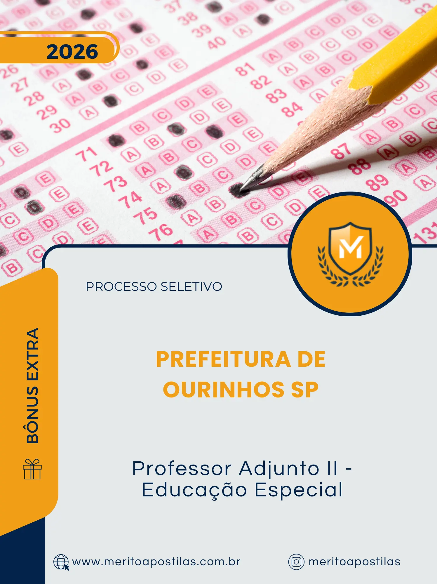 Apostila Professor Adjunto II Educação Especial Prefeitura de Ourinhos SP 2026
