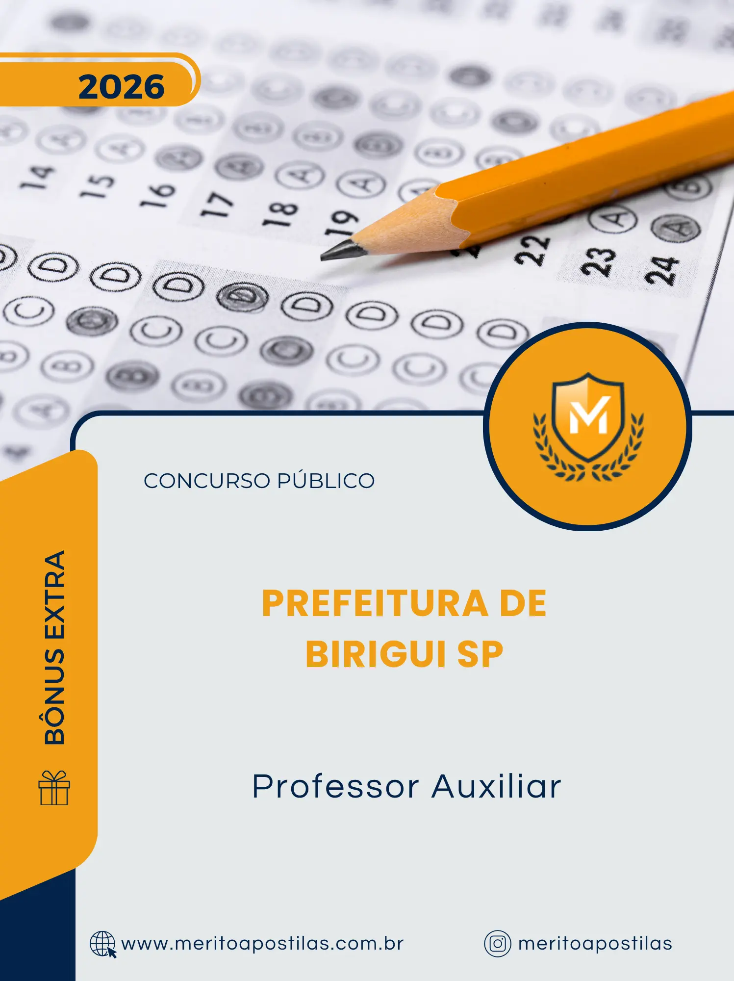 Apostila Professor Auxiliar Prefeitura de Birigui SP 2026