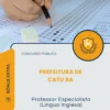 Apostila Professor Especialista Língua Inglesa Prefeitura de Catu BA 2026