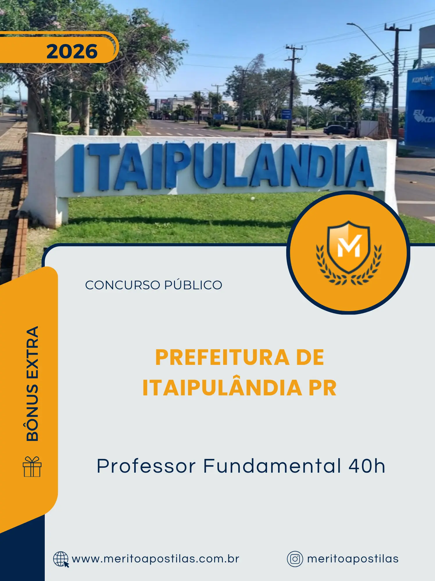 Apostila Professor Fundamental 40h Prefeitura de Itaipulândia PR 2026