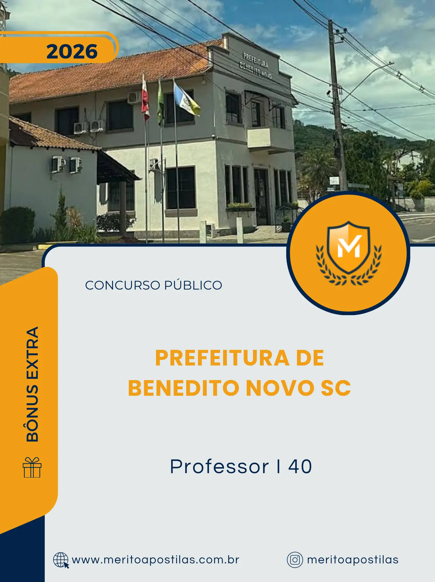 Apostila Professor I 40 Prefeitura de Benedito Novo SC 2026