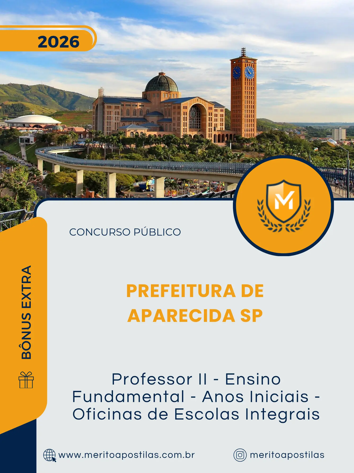 Apostila Professor II Ensino Fundamental Anos Iniciais Oficinas de Escolas Integrais Prefeitura de Aparecida SP 2026