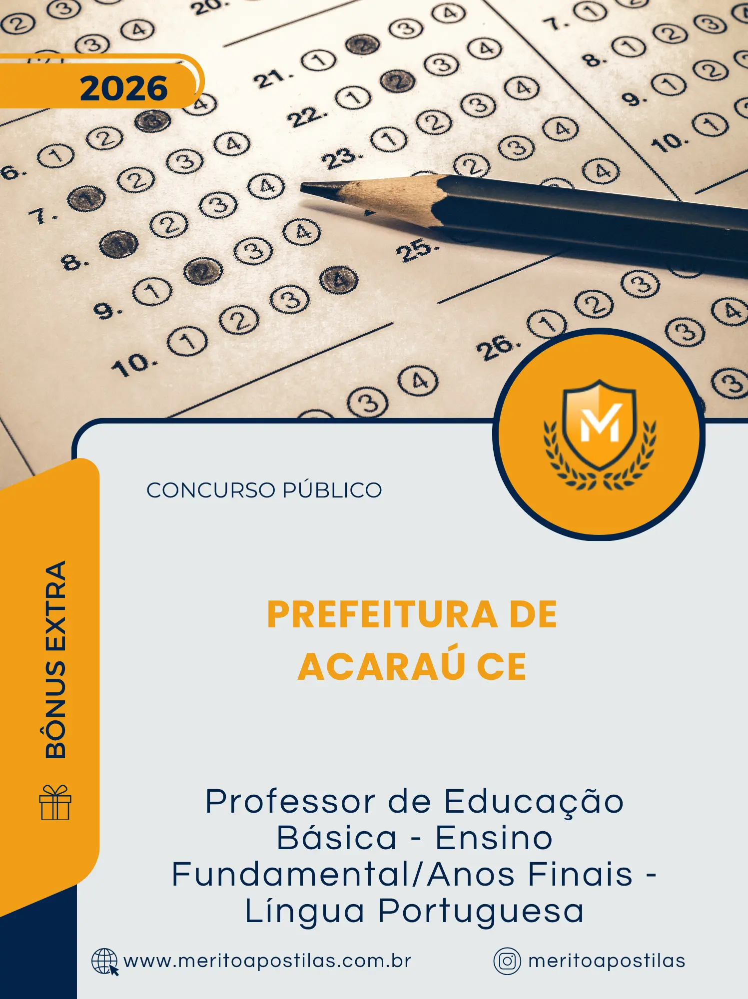 Apostila Professor de Educação Básica Ensino Fundamental Anos Finais Língua Portuguesa Prefeitura de Acaraú CE 2026