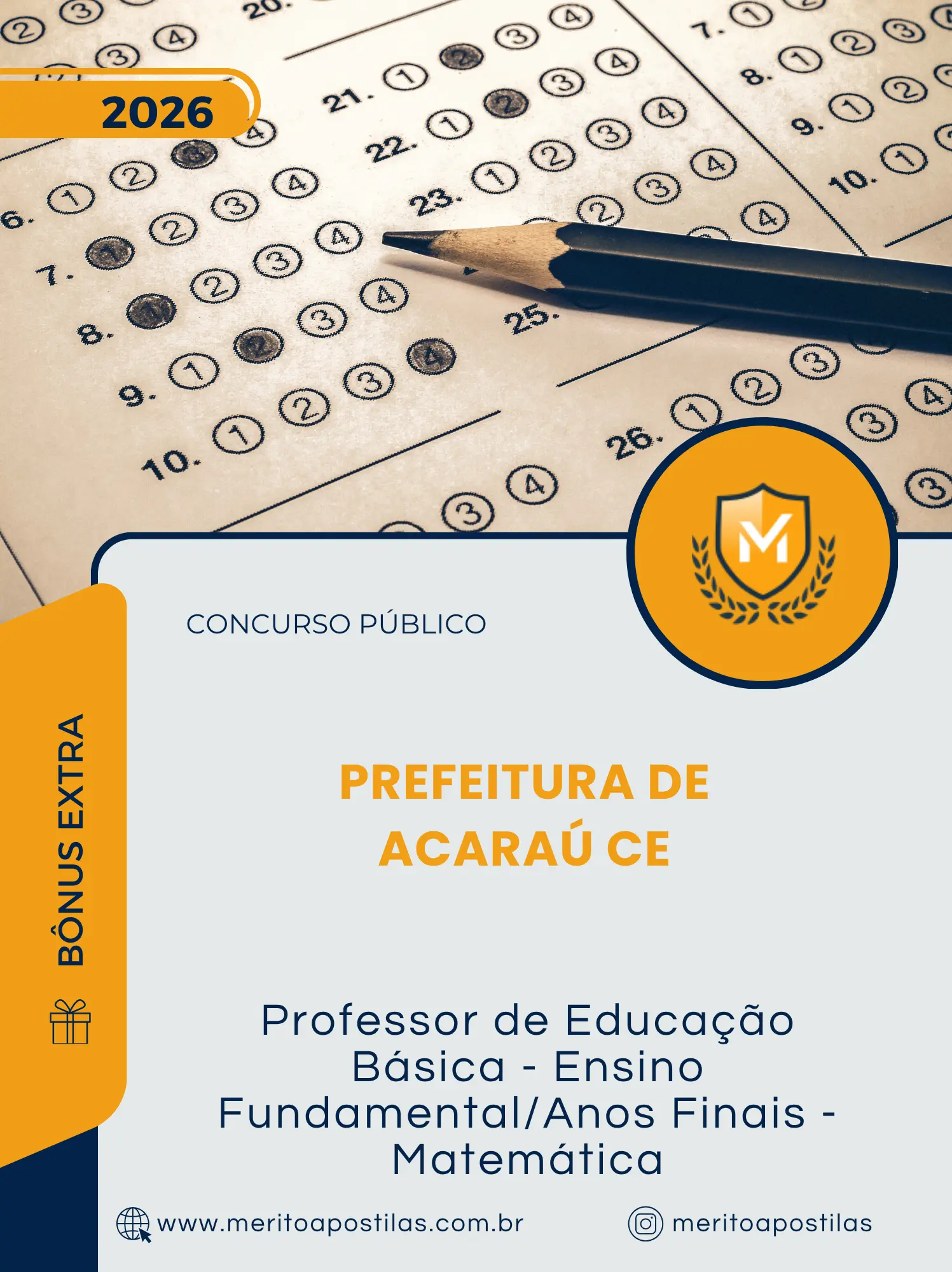 Apostila Professor de Educação Básica Ensino Fundamental Anos Finais Matemática Prefeitura de Acaraú CE 2026