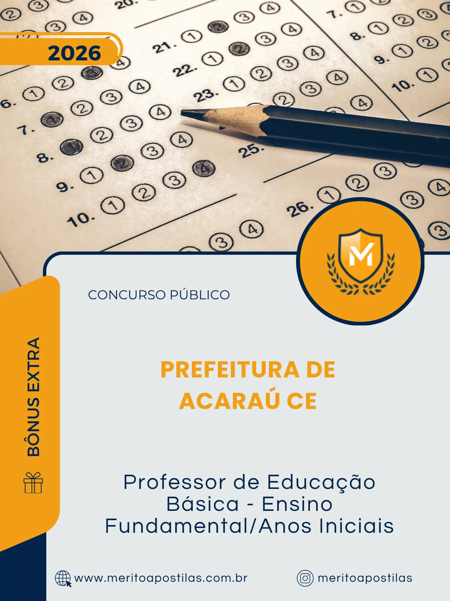 Apostila Professor de Educação Básica Ensino Fundamental Anos Iniciais Prefeitura de Acaraú CE 2026