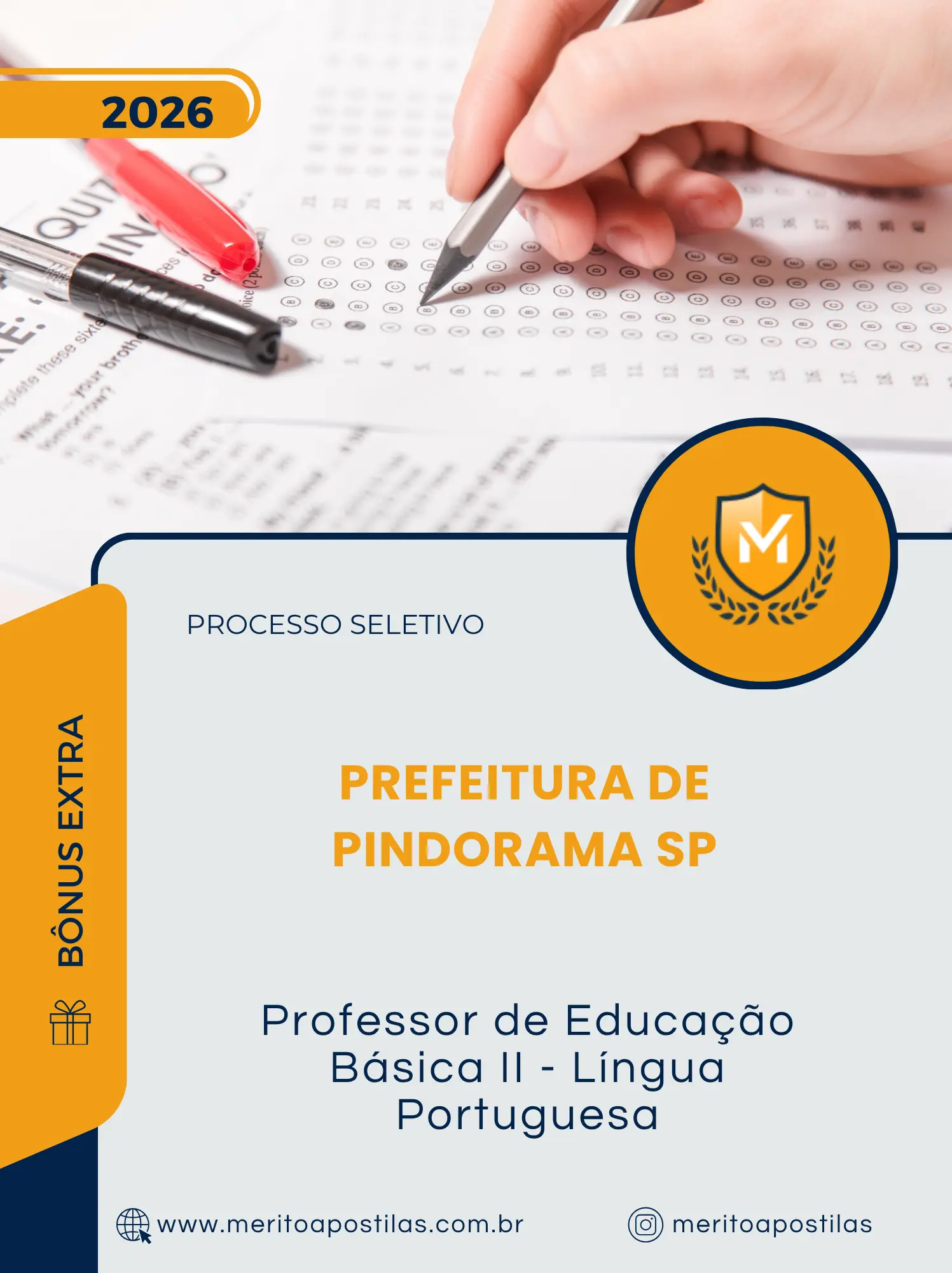 Apostila Professor de Educação Básica II Língua Portuguesa Prefeitura de Pindorama SP 2026