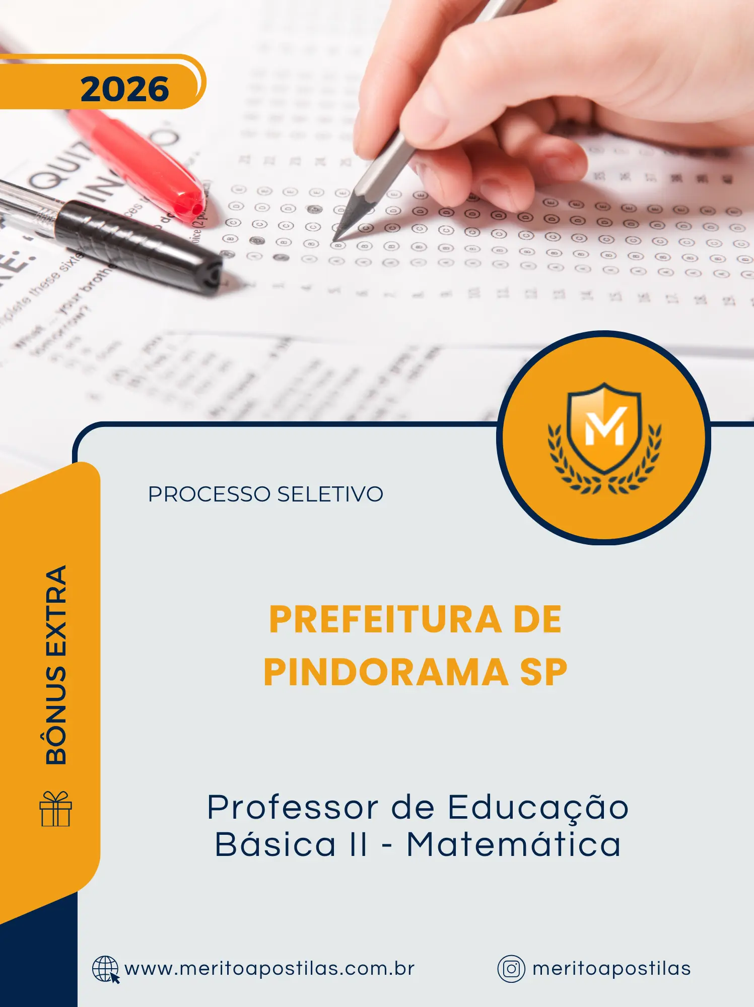 Apostila Professor de Educação Básica II Matemática Prefeitura de Pindorama SP 2026