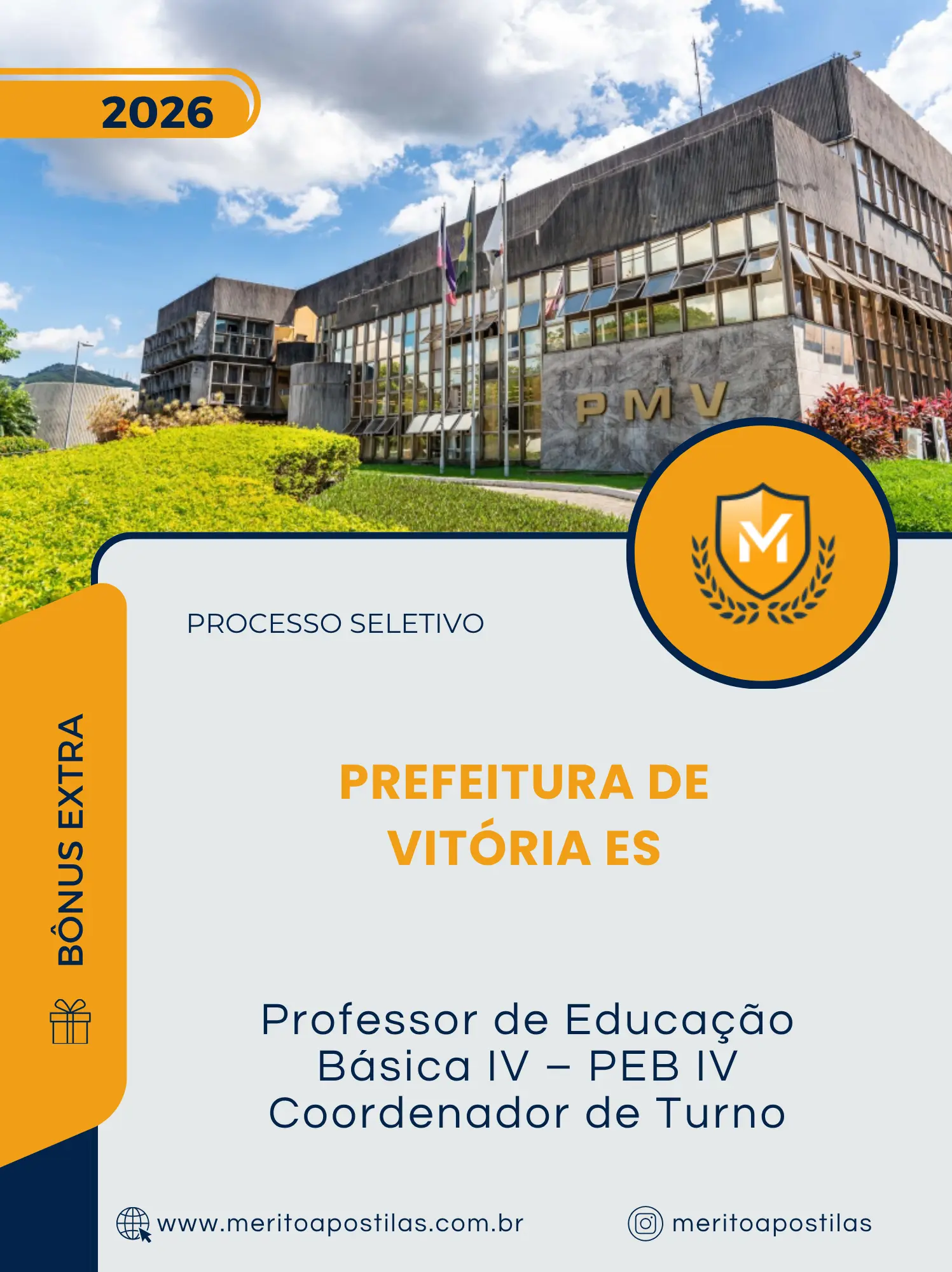 Apostila Professor de Educação Básica IV PEB IV Coordenador de Turno Prefeitura de Vitória ES 2026