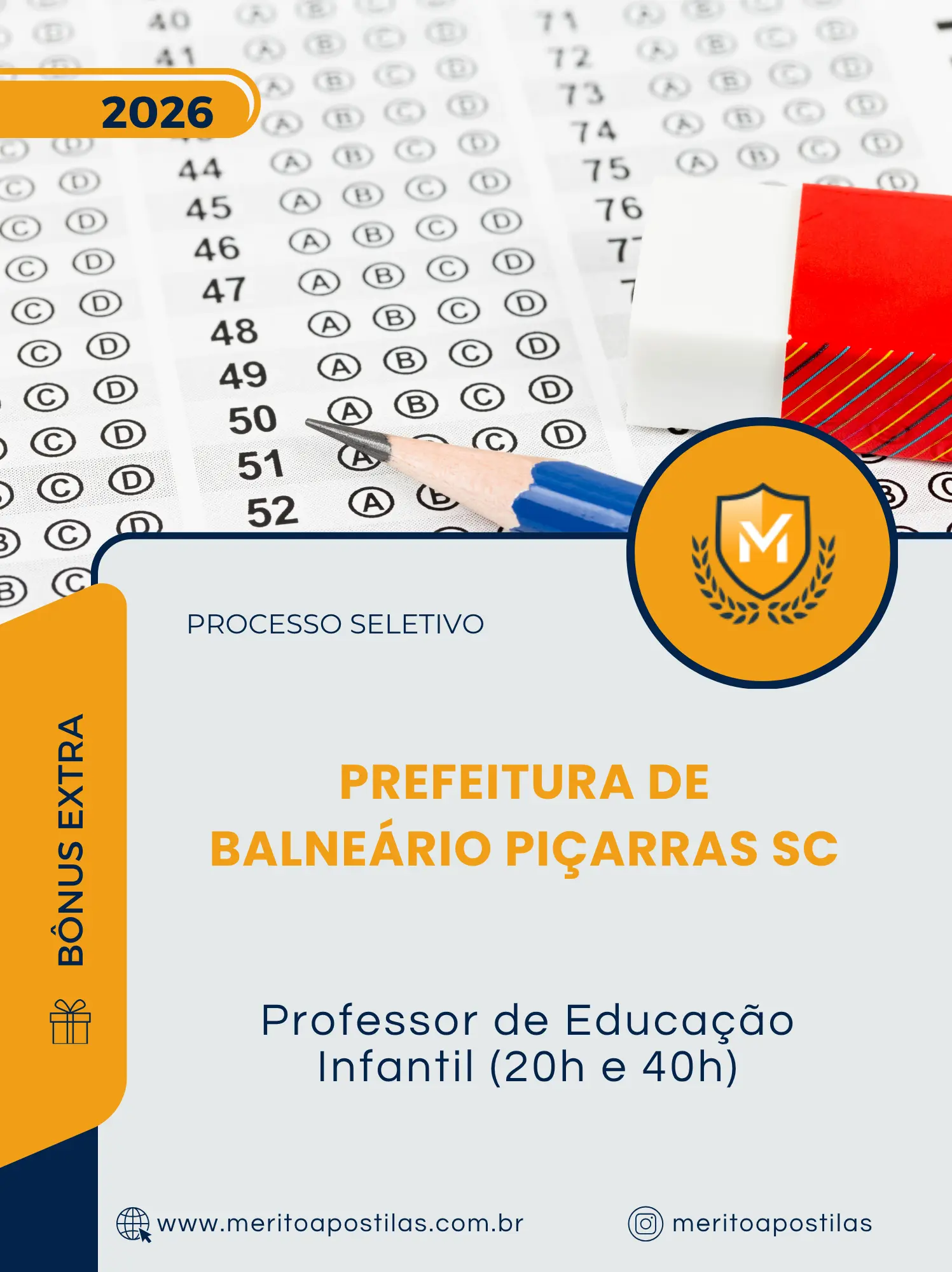 Apostila Professor de Educação Infantil 20h e 40h Prefeitura de Balneário Piçarras SC 2026