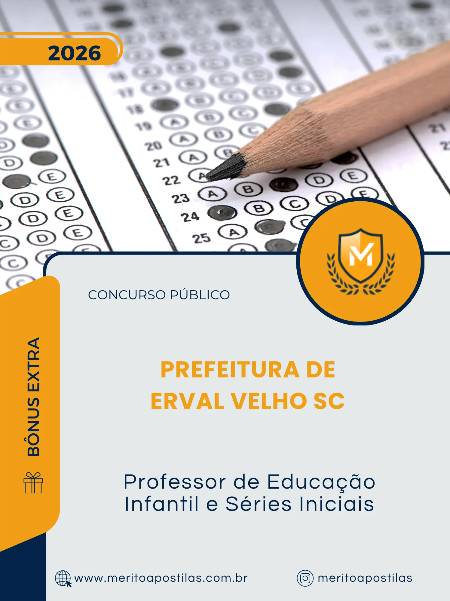 Apostila Professor de Educação Infantil e Séries Iniciais Prefeitura de Erval Velho SC 2026
