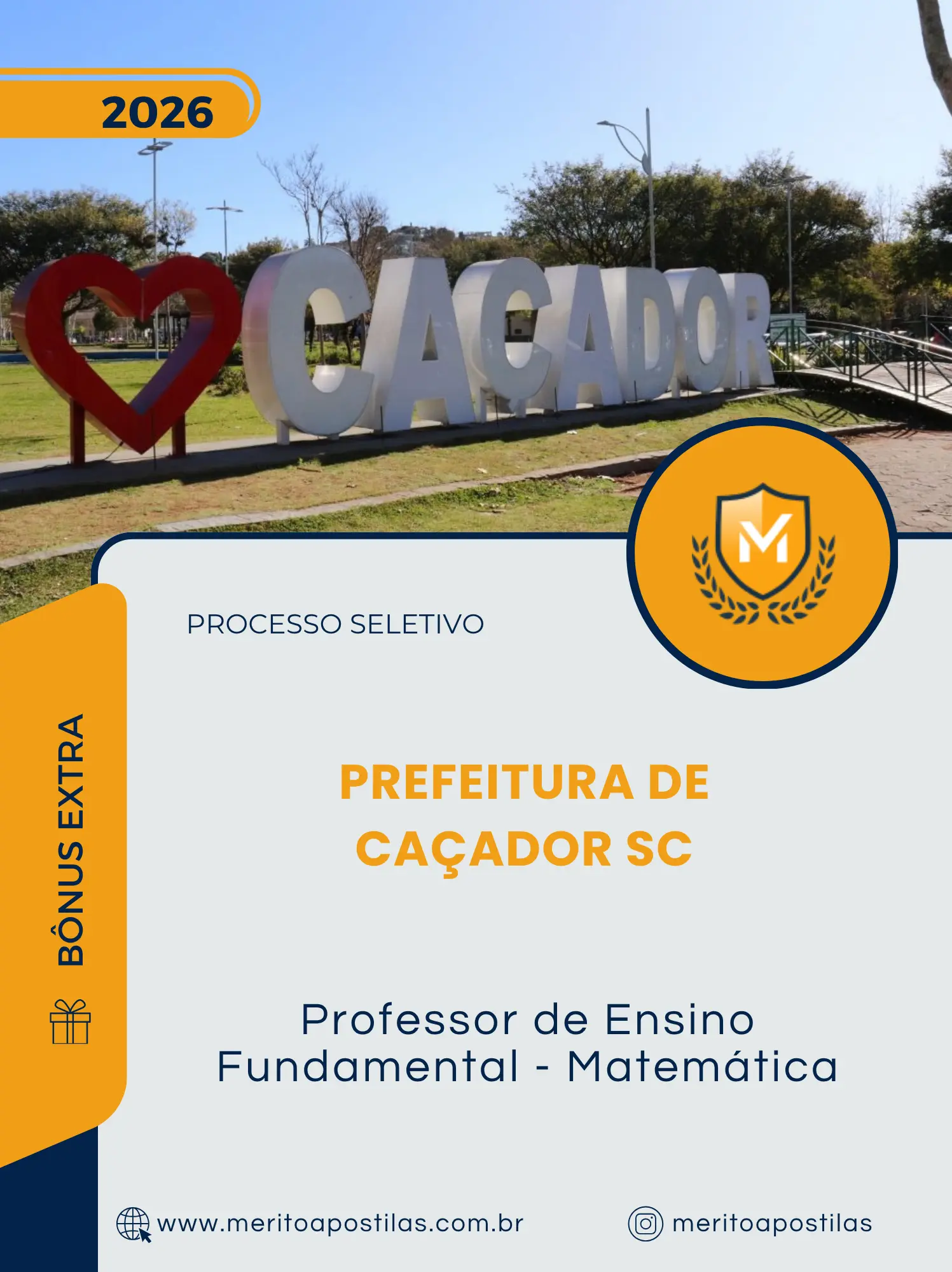 Apostila Professor de Ensino Fundamental Matemática Prefeitura de Caçador SC 2026
