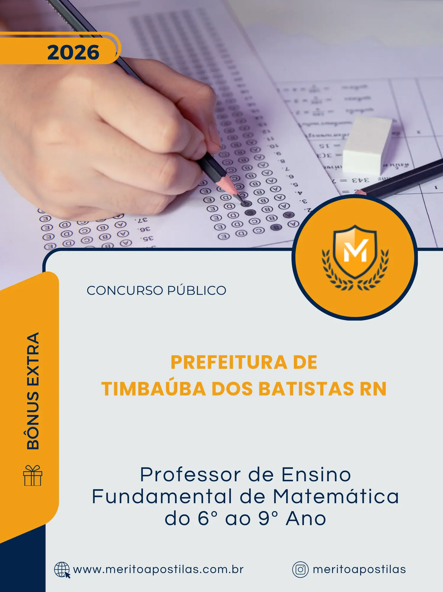 Apostila Professor de Ensino Fundamental de Matemática do 6 ao 9 Ano Prefeitura de Timbaúba dos Batistas RN 2026