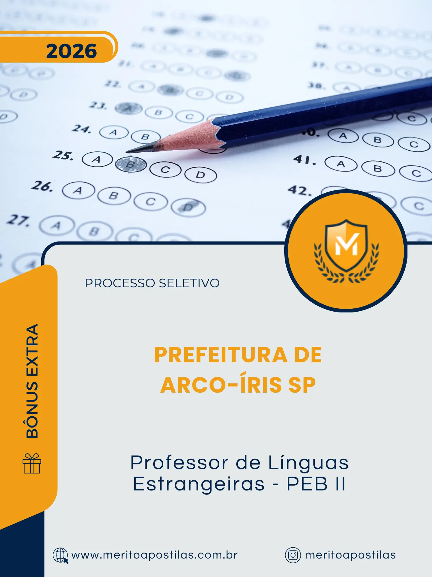 Apostila Professor de Línguas Estrangeiras PEB II Prefeitura de Arco-Íris SP 2026