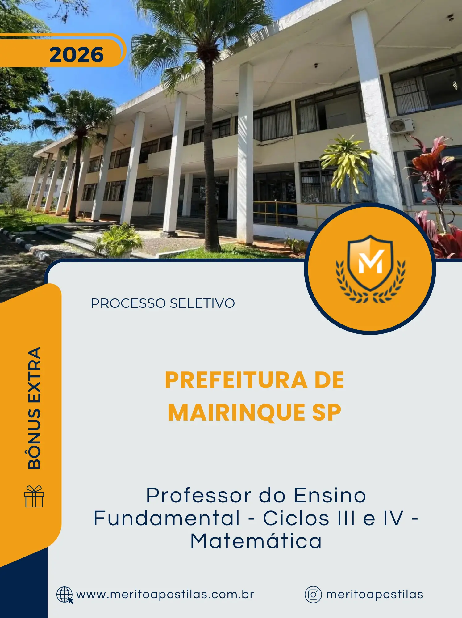 Apostila Professor do Ensino Fundamental Ciclos III e IV Matemática Prefeitura de Mairinque SP 2026