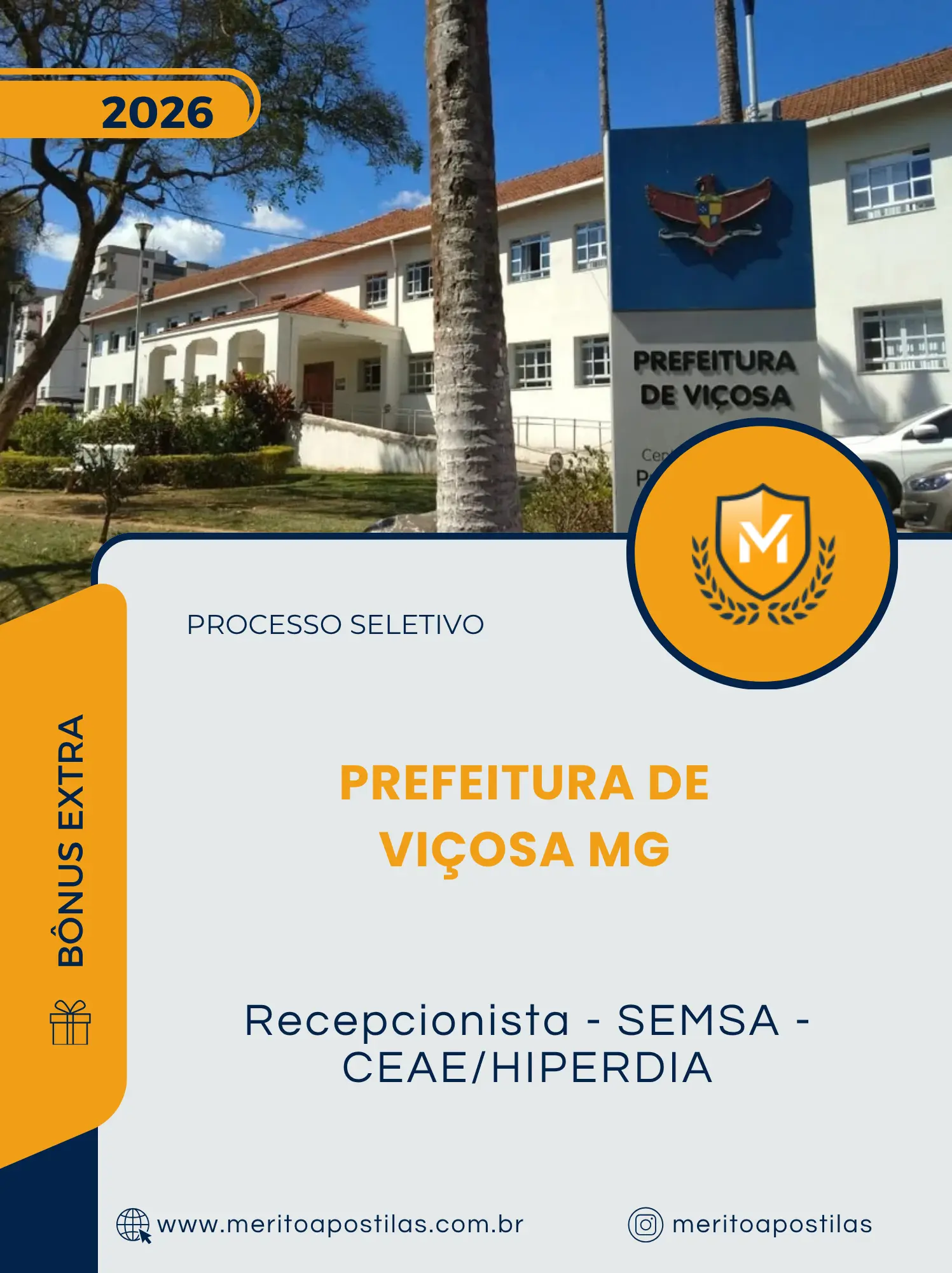 Apostila Recepcionista - SEMSA - CEAE/HIPERDIA Prefeitura de Viçosa MG 2026