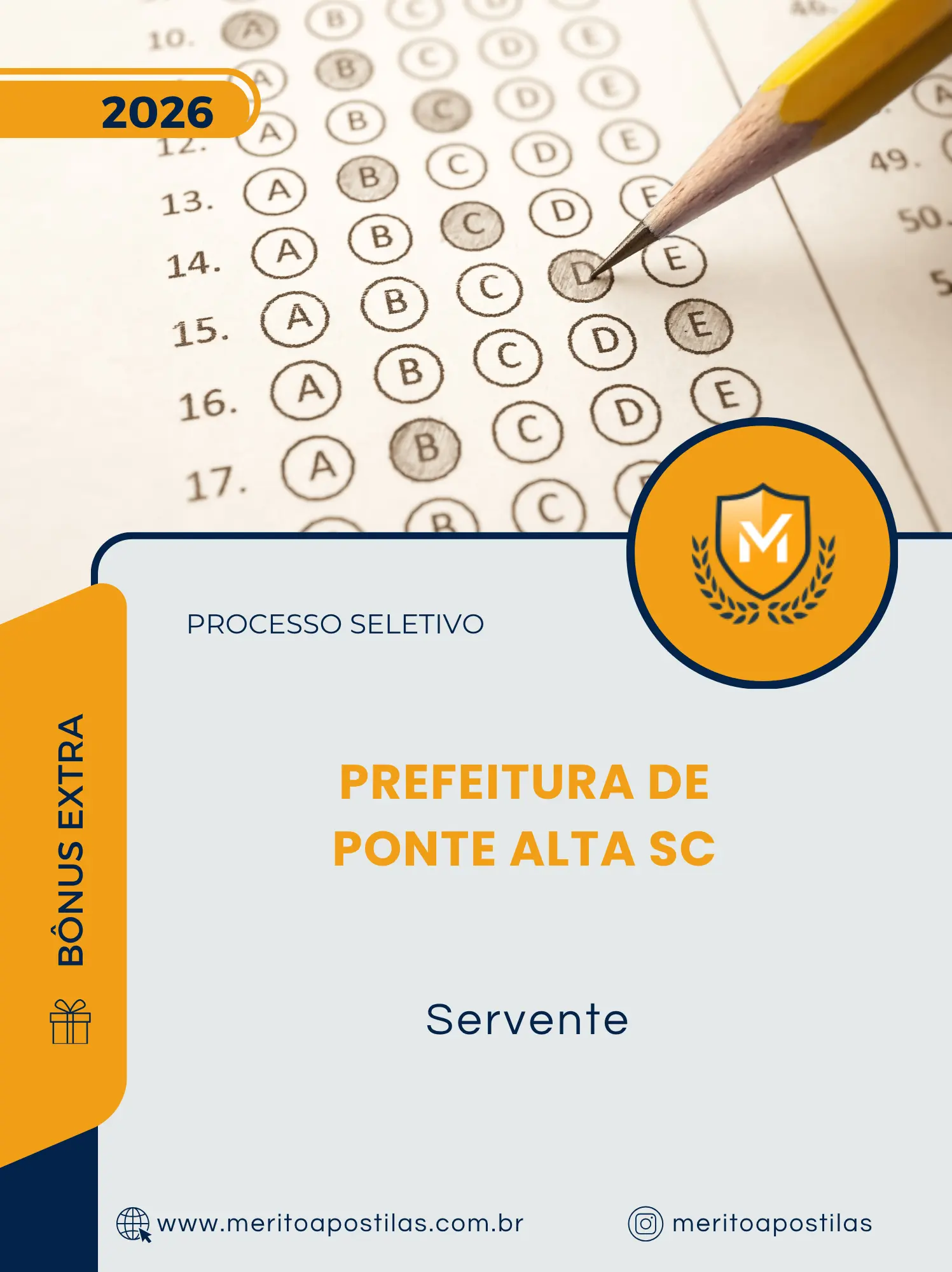 Apostila Servente Prefeitura de Ponte Alta SC 2026