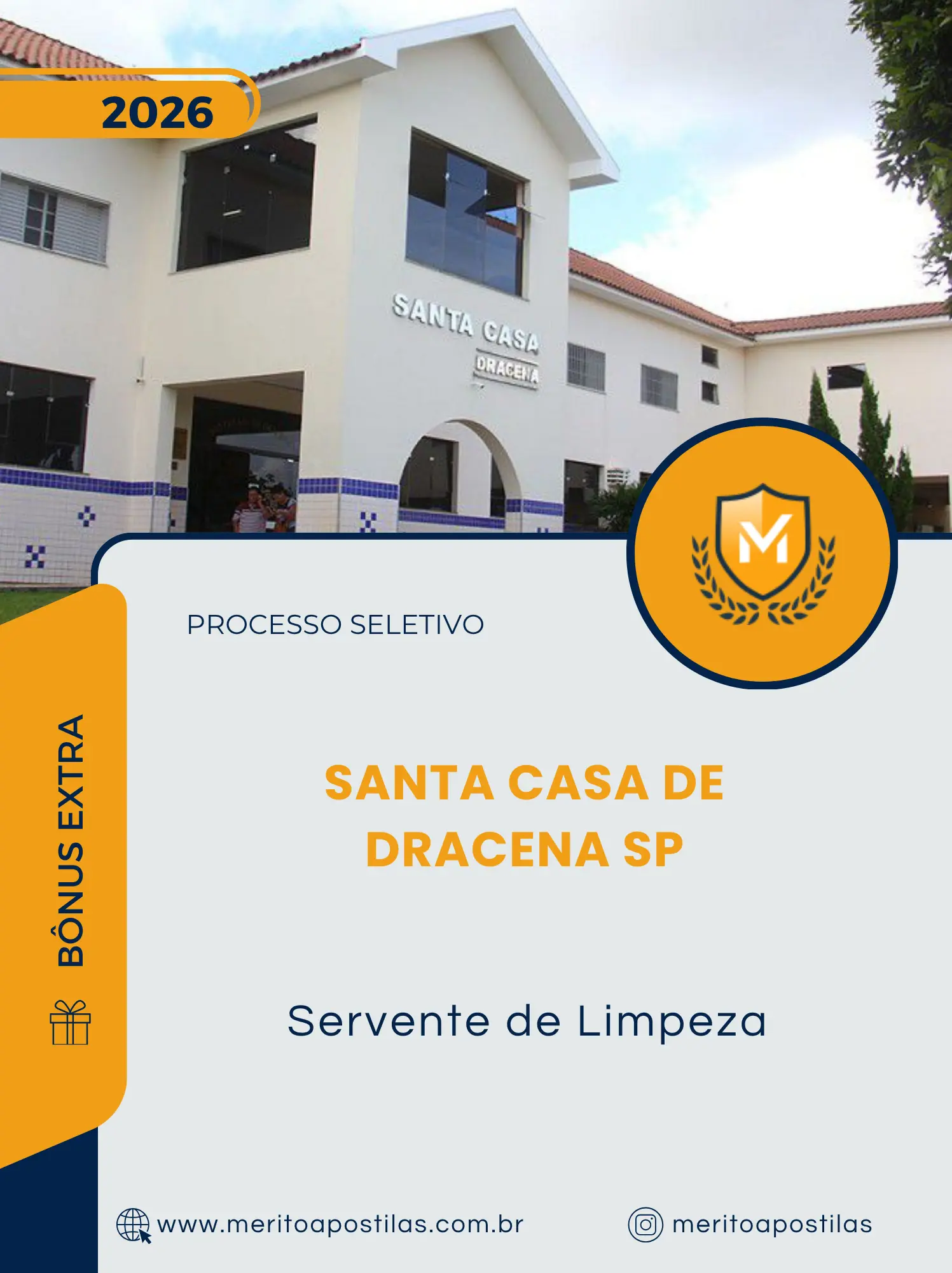Apostila Servente de Limpeza Processo Seletivo Santa Casa de Dracena SP 2026