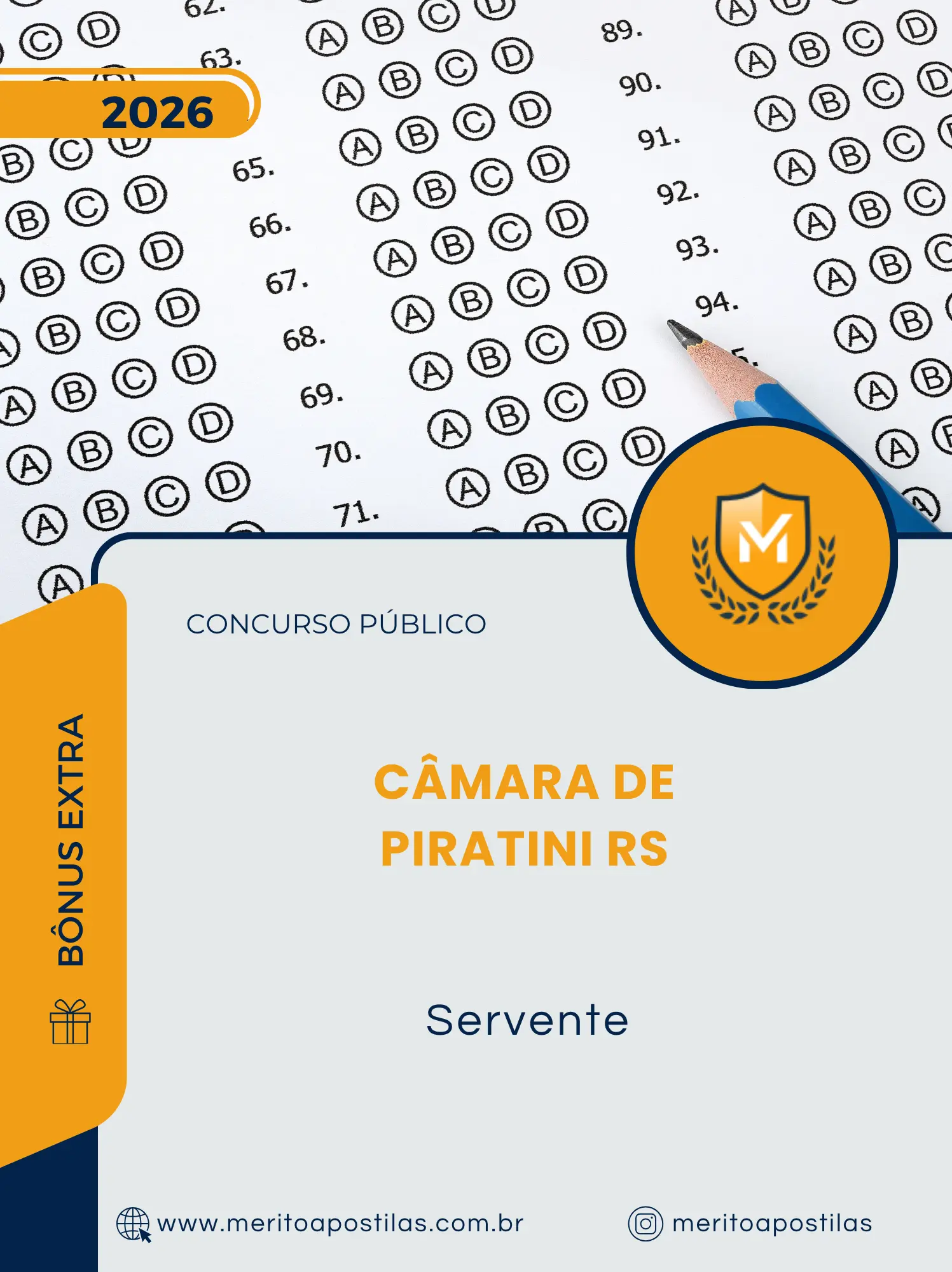 Apostila Servente Câmara de Piratini RS 2026