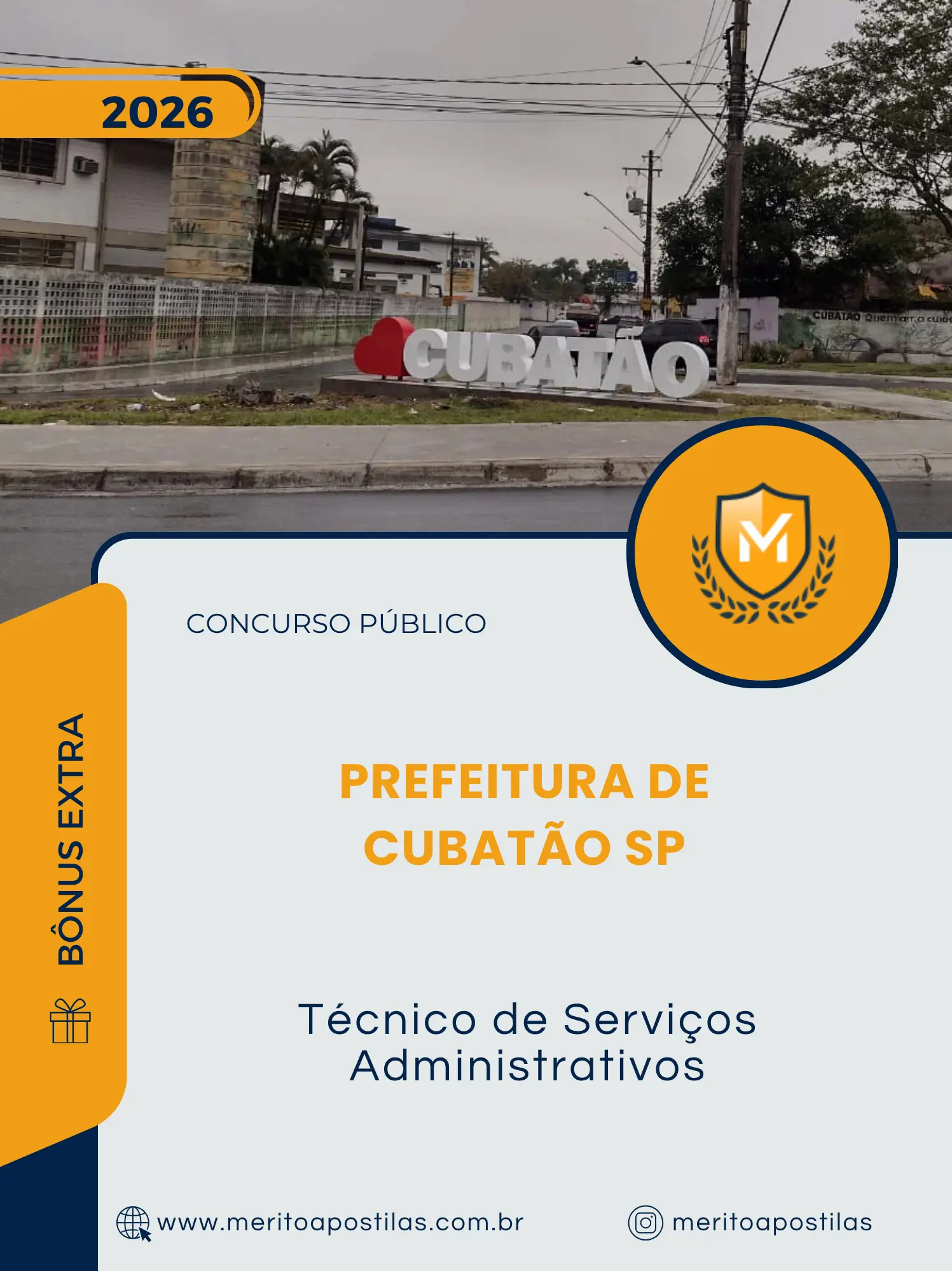 Apostila Técnico de Serviços Administrativos Prefeitura de Cubatão SP 2026