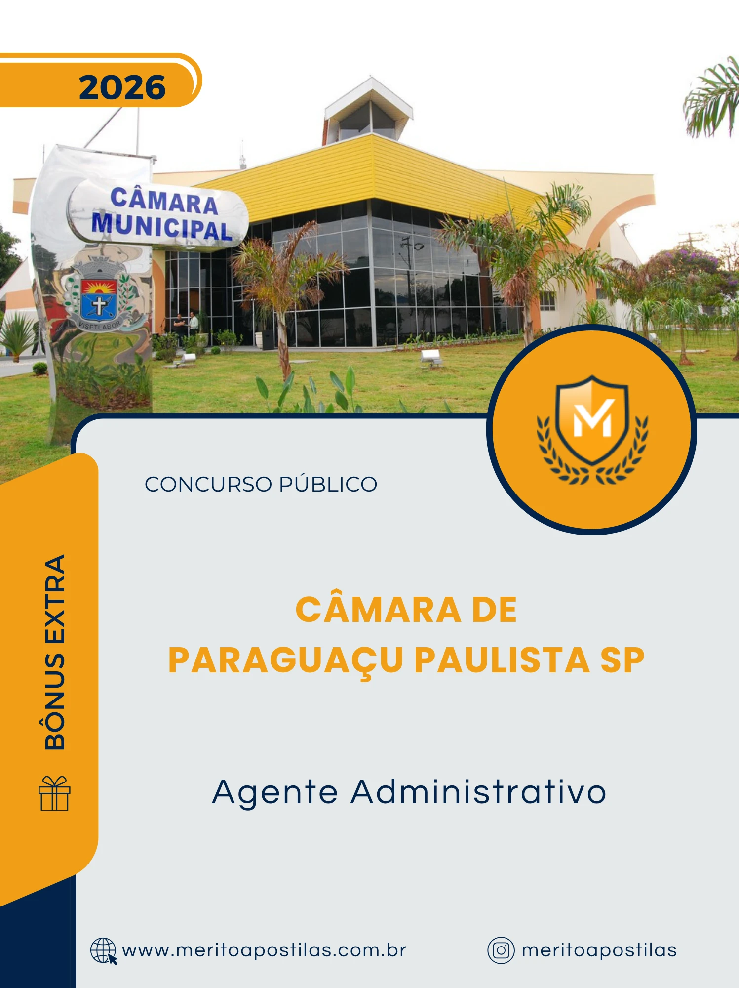 Apostila Agente Administrativo Câmara de Paraguaçu Paulista SP 2026