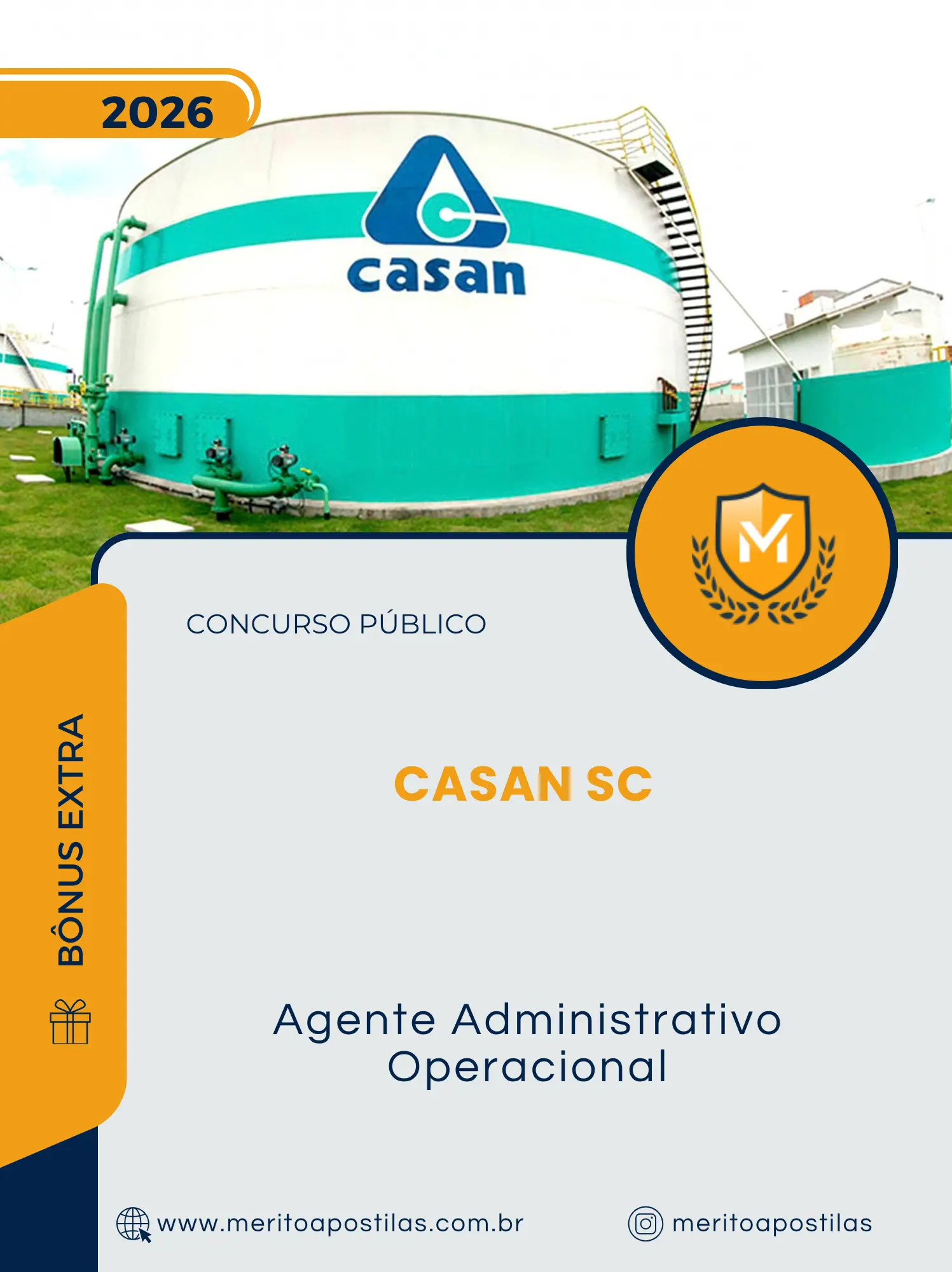 Apostila Agente Administrativo Operacional Concurso Público CASAN SC 2026