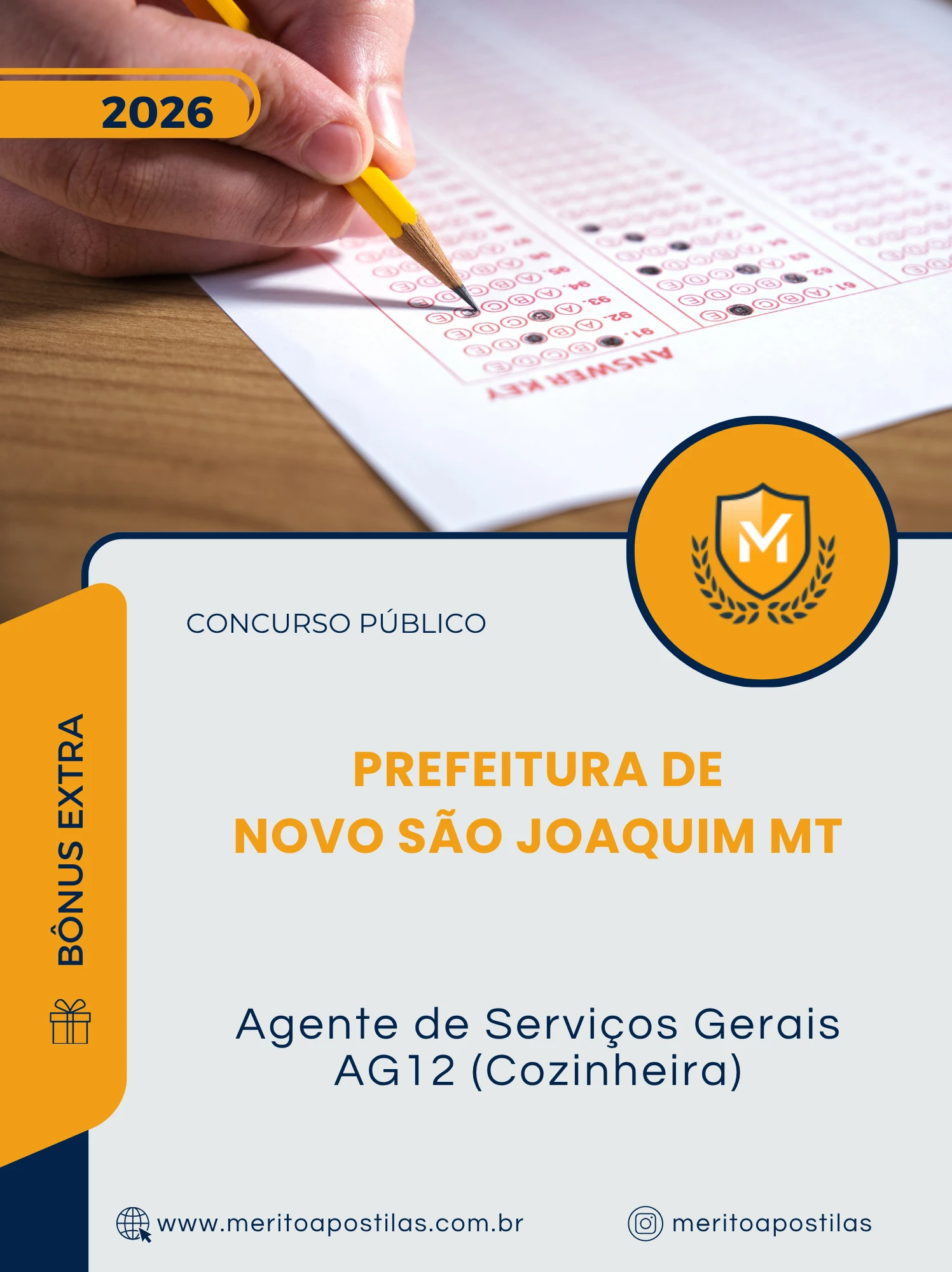 Apostila Agente de Serviços Gerais AG12 Cozinheira Prefeitura de Novo São Joaquim MT 2026