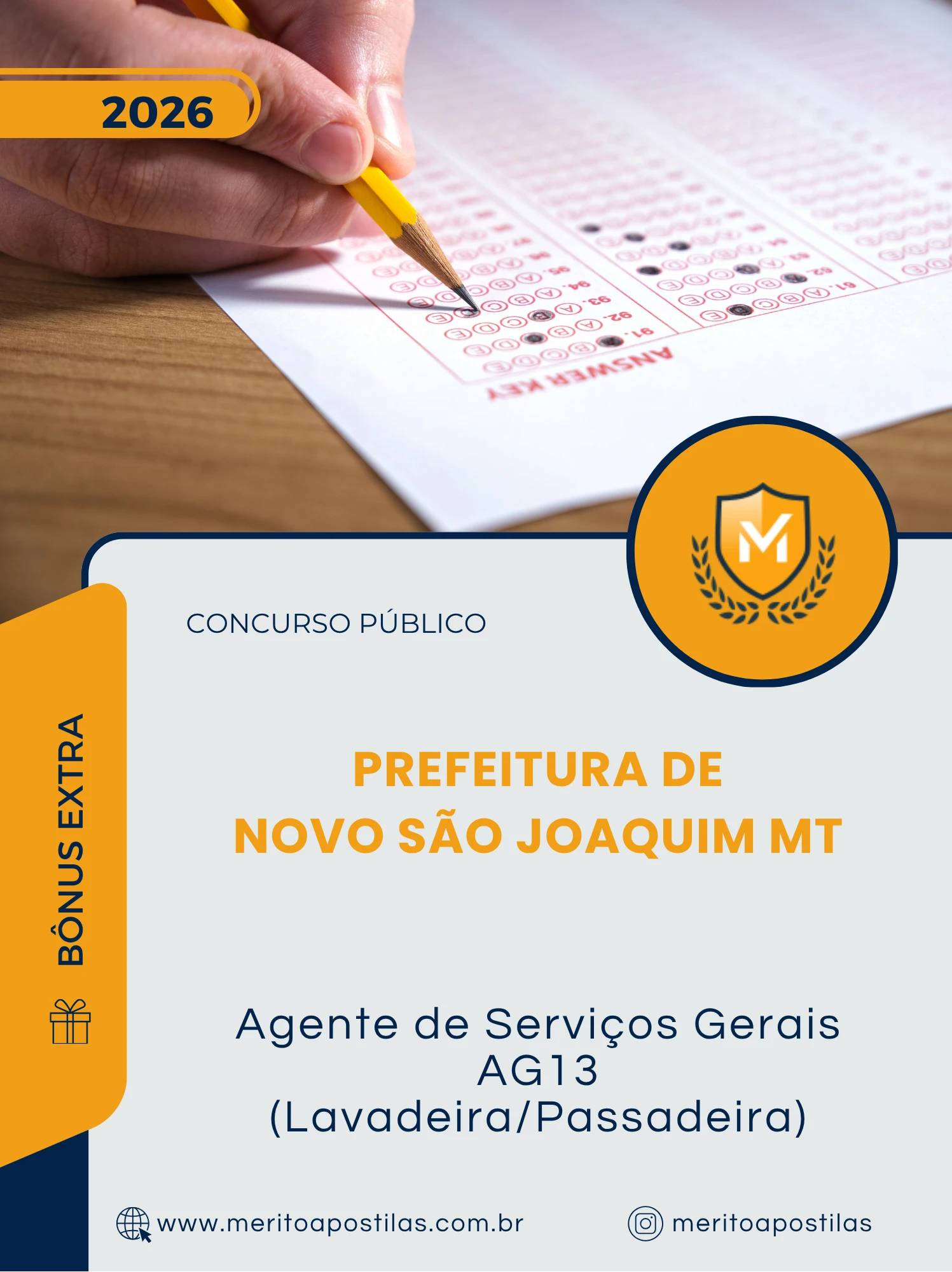 Apostila Agente de Serviços Gerais AG13 Lavadeira/Passadeira Prefeitura de Novo São Joaquim MT 2026