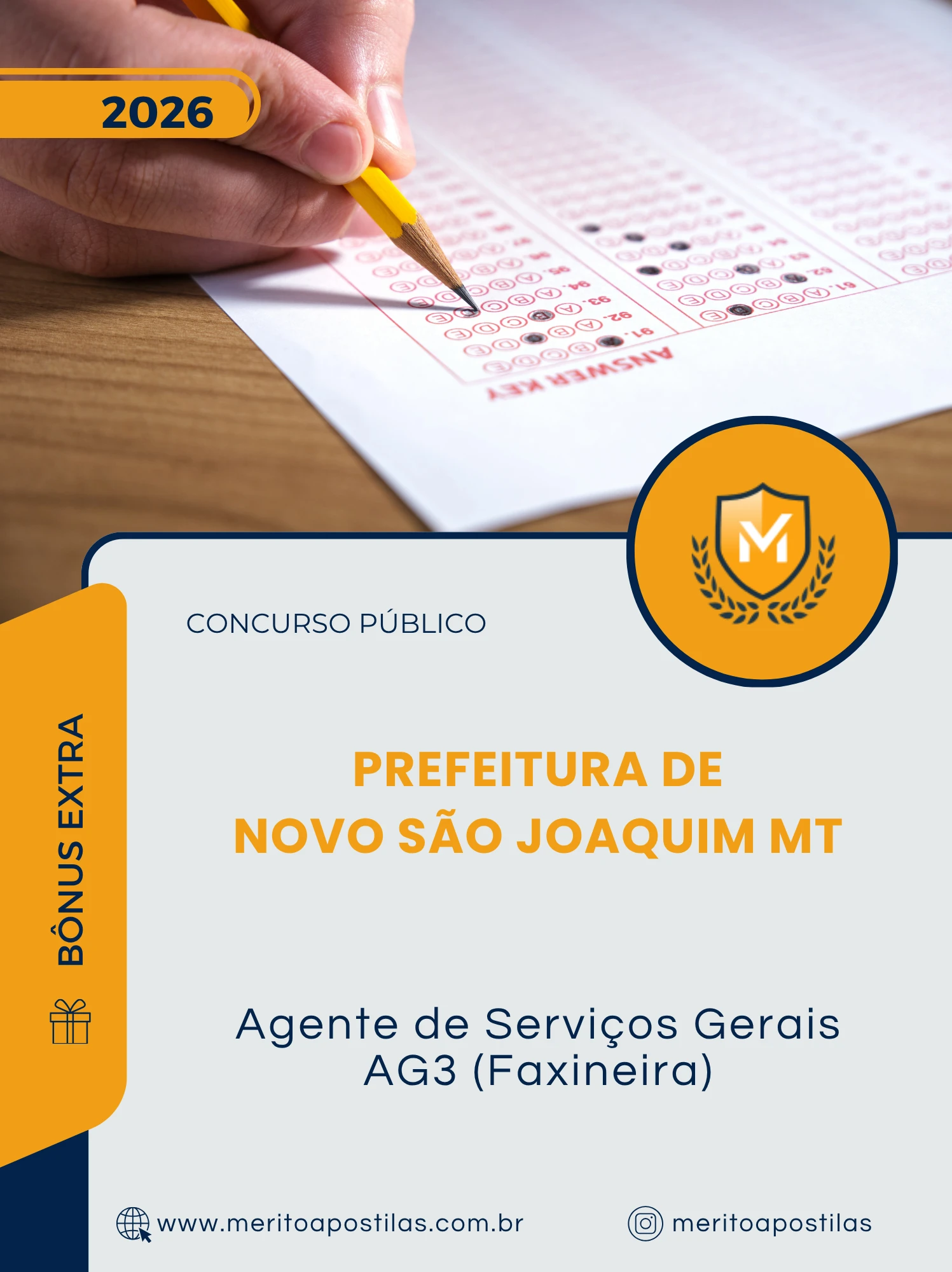 Apostila Agente de Serviços Gerais AG3 Faxineira Prefeitura de Novo São Joaquim MT 2026