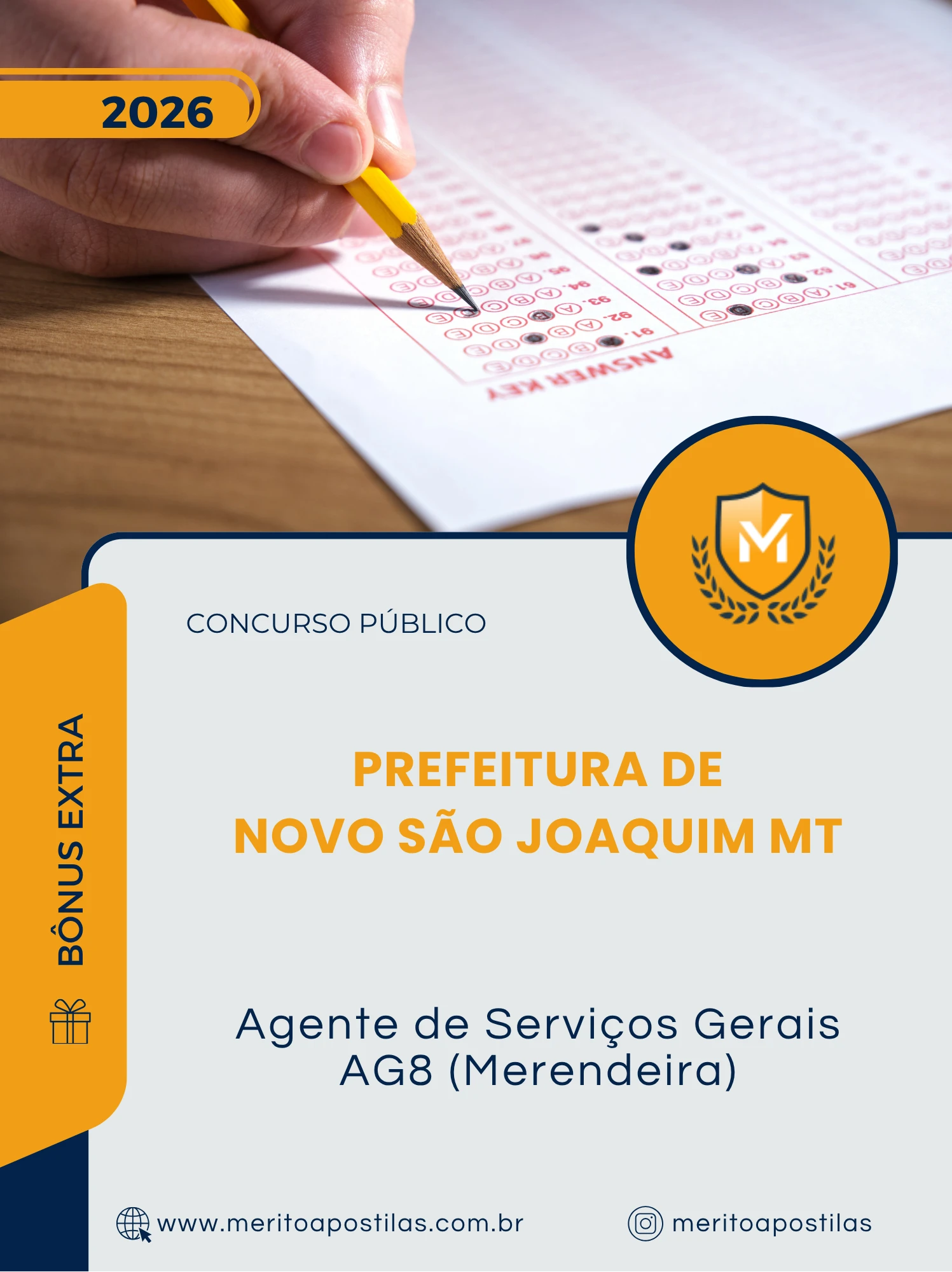 Apostila Agente de Serviços Gerais AG8 Merendeira Prefeitura de Novo São Joaquim MT 2026