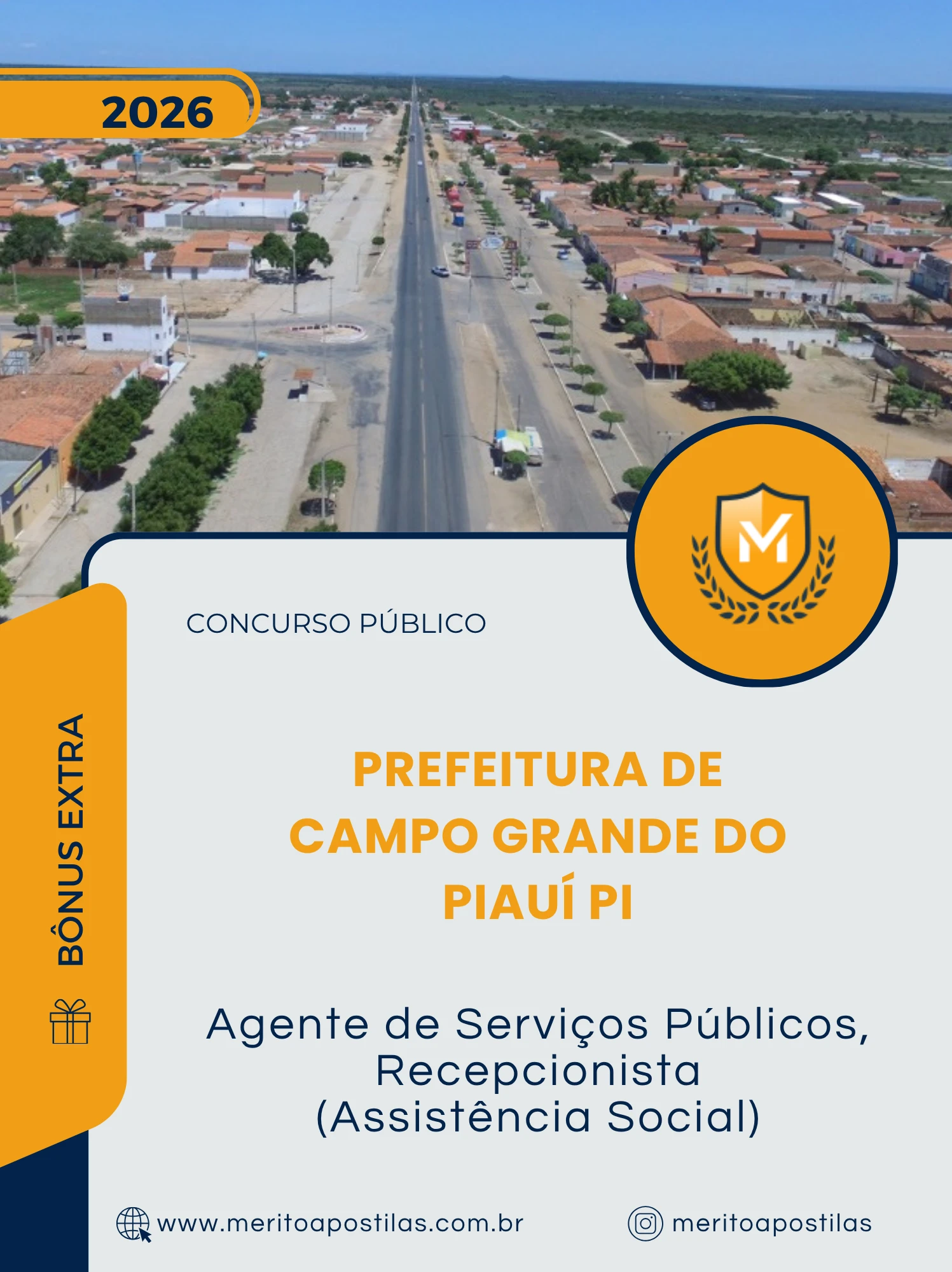 Apostila Agente de Serviços Públicos Recepcionista Assistência Social Prefeitura de Campo Grande do Piauí PI 2026